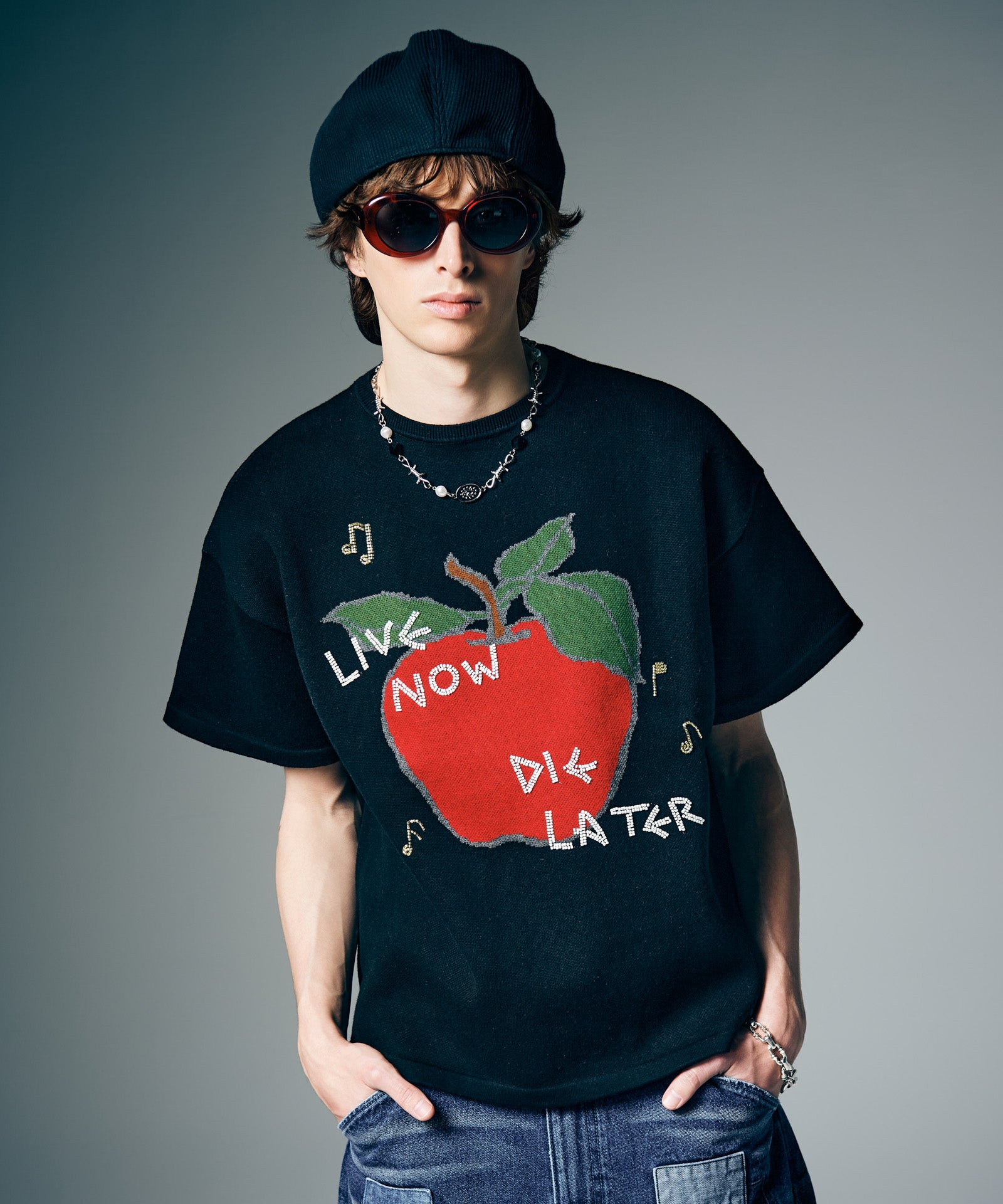 GB0226/KNT01 : Beads Apple Knit / ビーズアップルニット | glamb