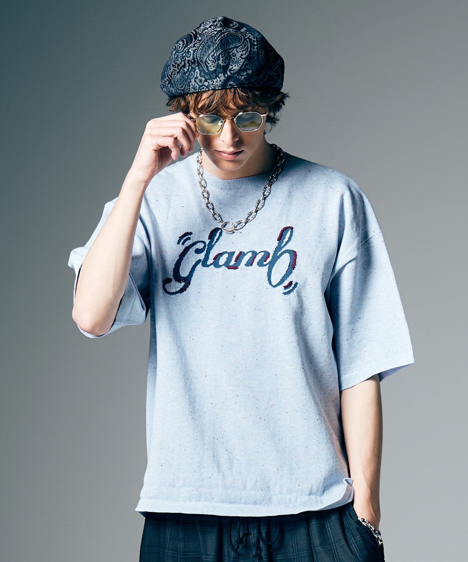 GB0226/KNT03 : Hand Stitch Logo Knit / ハンドステッチロゴニット
