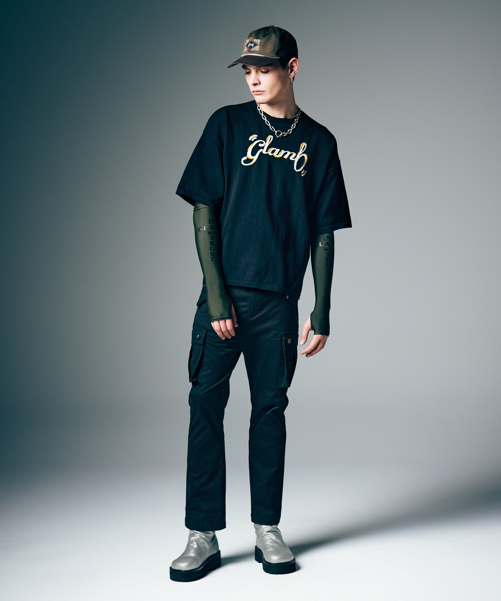 GB0226/KNT03 : Hand Stitch Logo Knit / ハンドステッチロゴニット