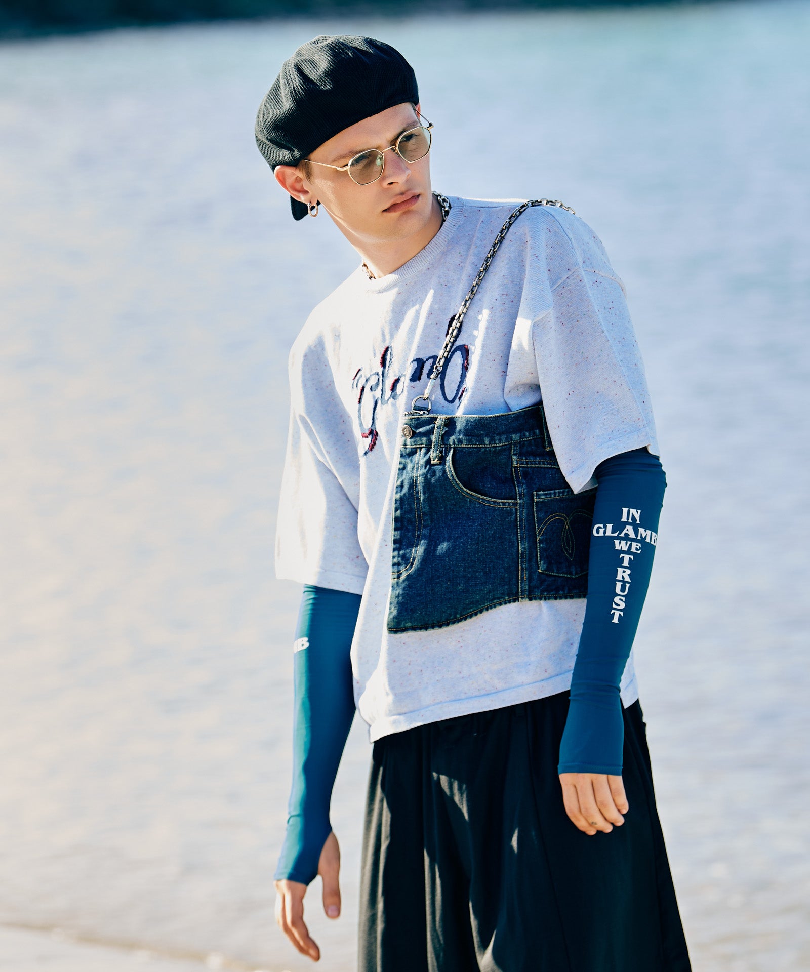 GB0226/KNT03 : Hand Stitch Logo Knit / ハンドステッチロゴニット