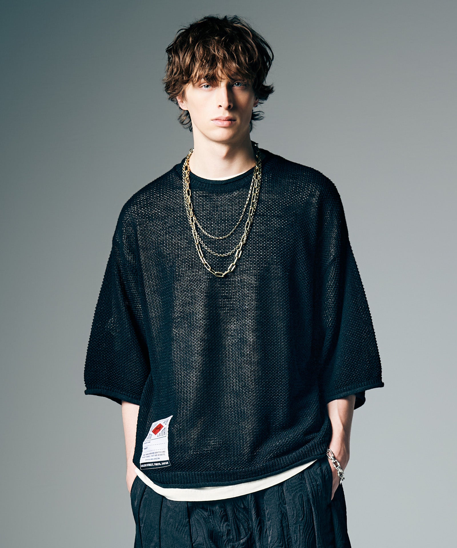 memerenluvB. BORDER LOCK KNIT Bロゴ 半袖 umbro（アンブロ） セーター ニット SP BIG LOGO Knit pullover/別注