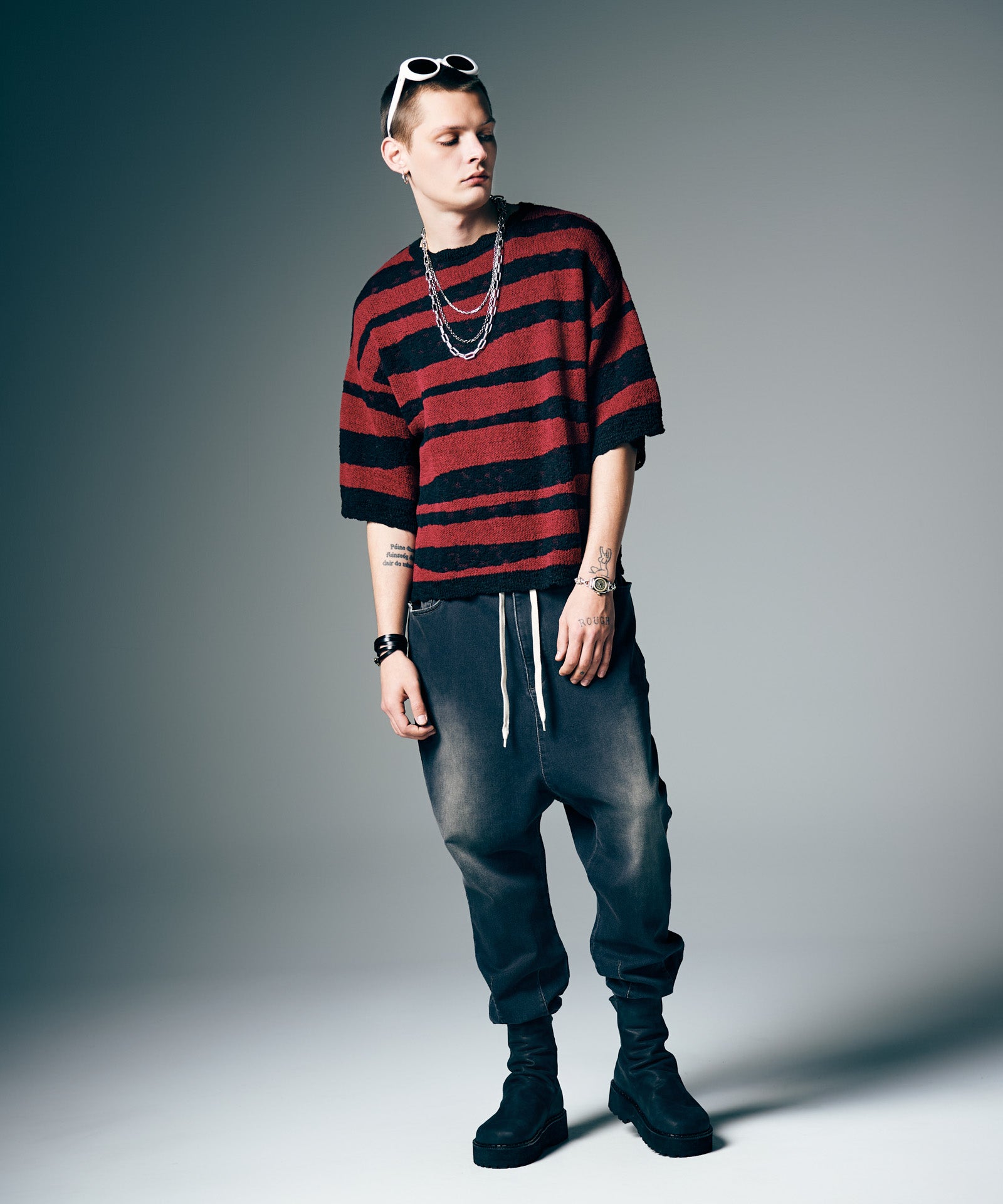 GB0226/KNT05 : Random Border Summer Knit / ランダムボーダーサマー