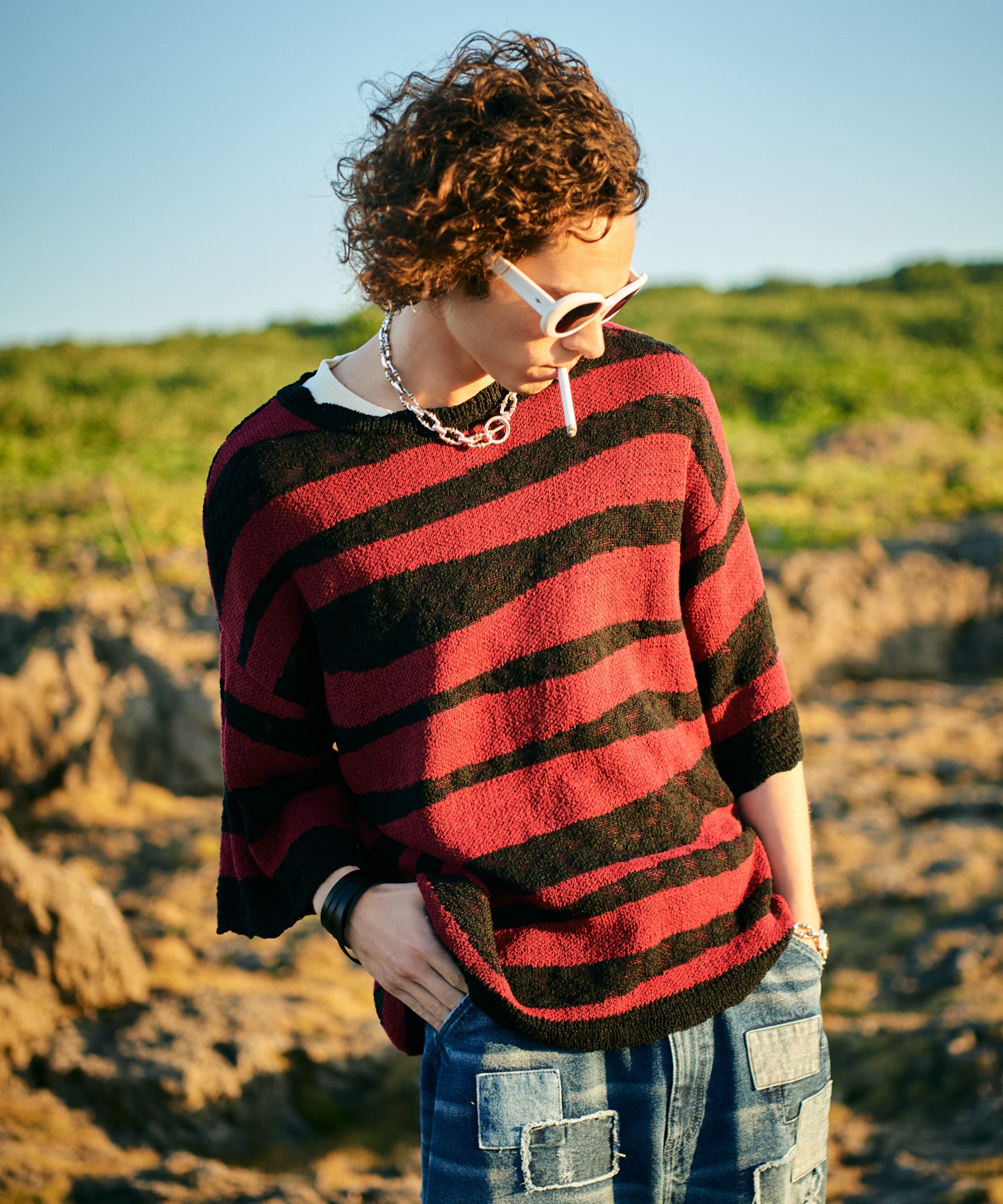 Random Border Summer Knit / ランダムボーダーサマーニット
