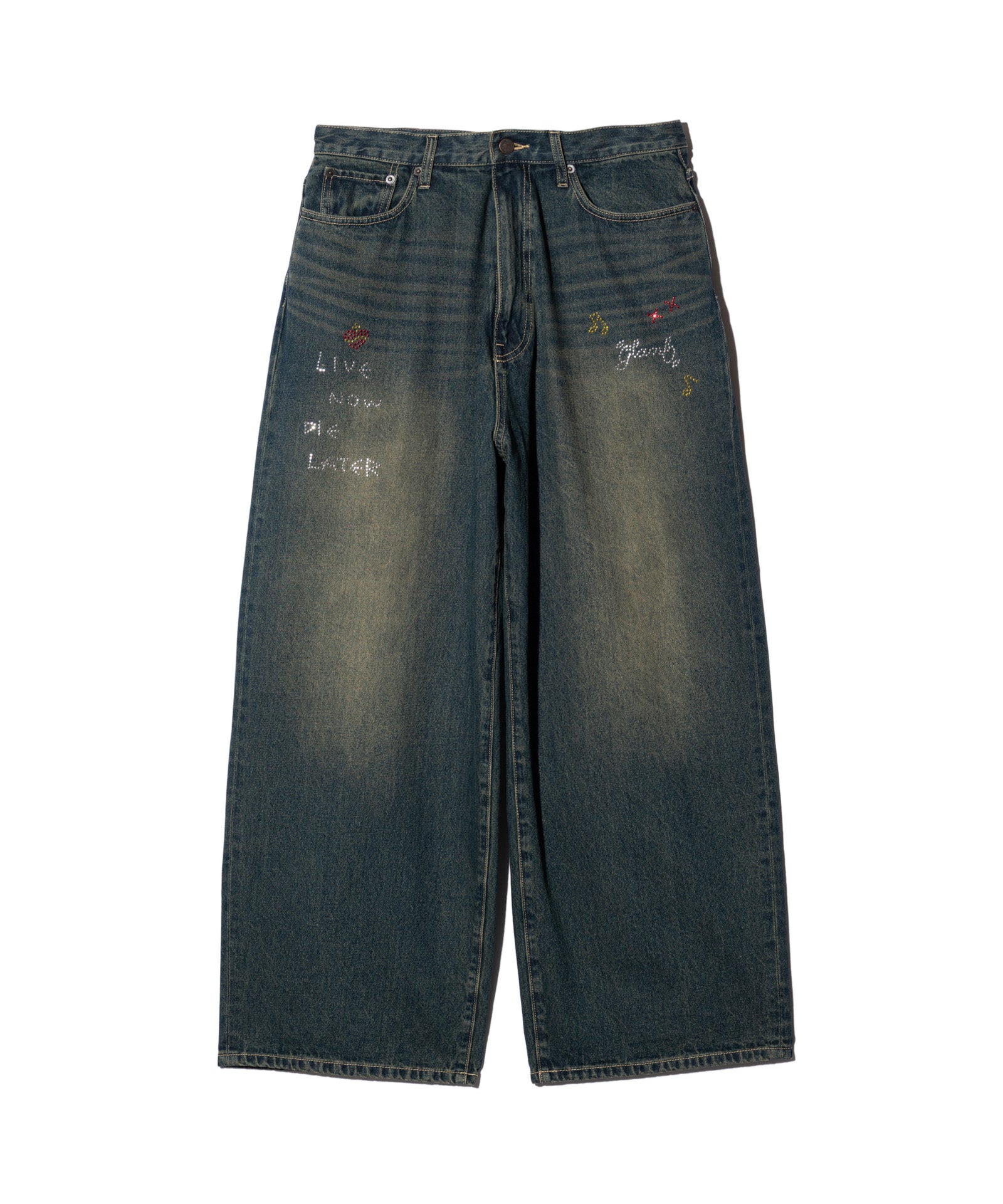 GB0226/P02 : Studs Wide Denim / スタッズワイドデニム | glamb