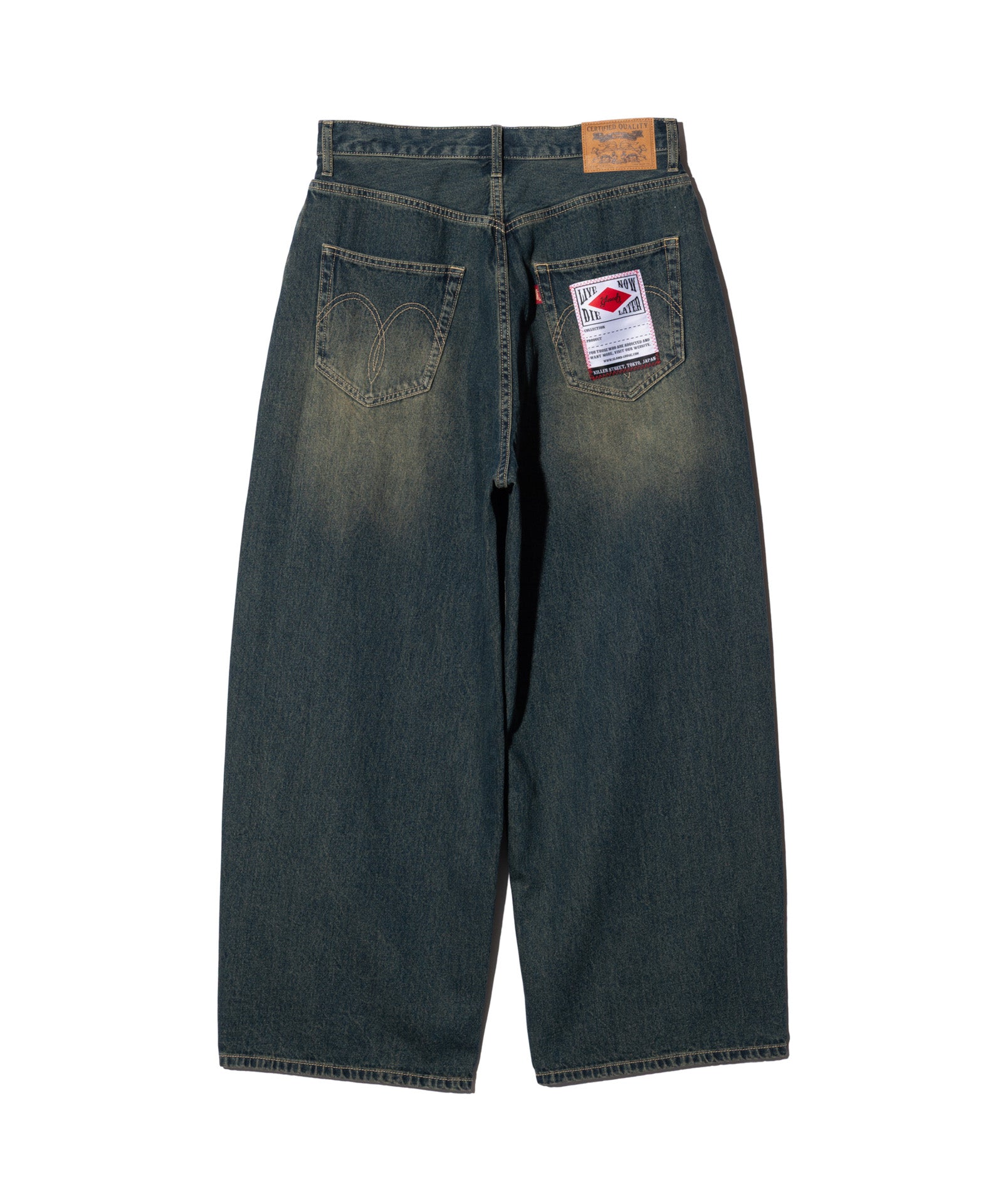GB0226/P02 : Studs Wide Denim / スタッズワイドデニム | glamb