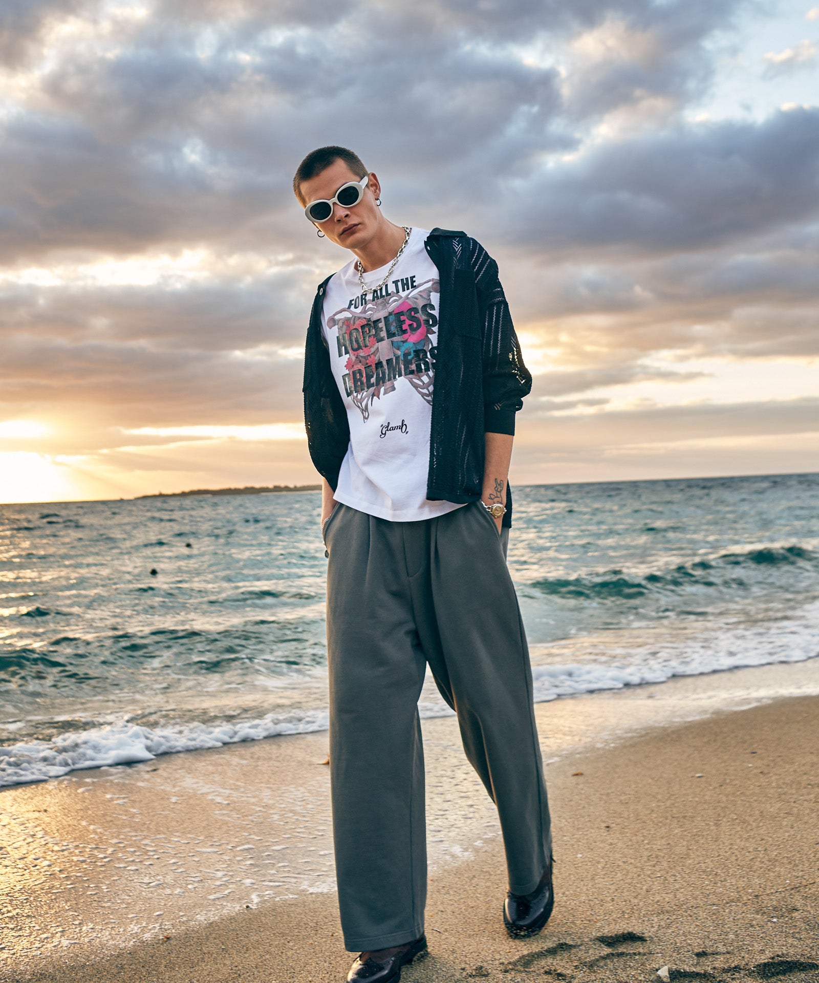 GB0226/P03 : Baggy Sweat Slacks / バギースウェットスラックス