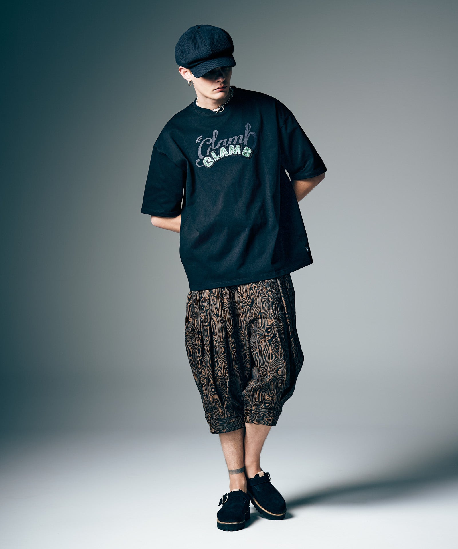 GB0226/P06 : Marble Pleats Cropped Pants / マーブルプリーツ
