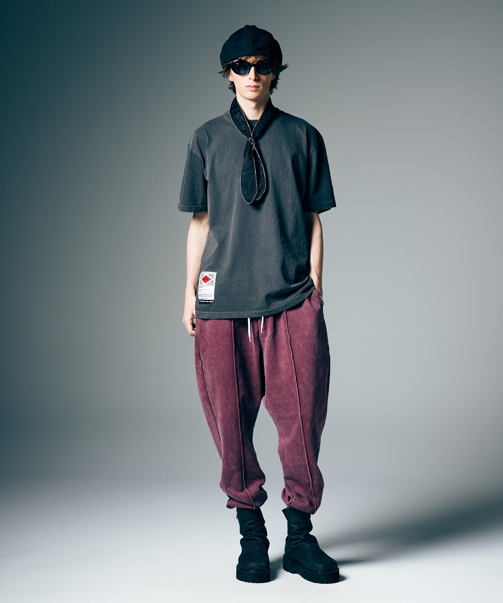 wacko wrangler スウェット　パーカー　スラックス　ショルダー GB0226/P09 : Fade Sweat Jogger Slacks / フェイドスウェットジョガー