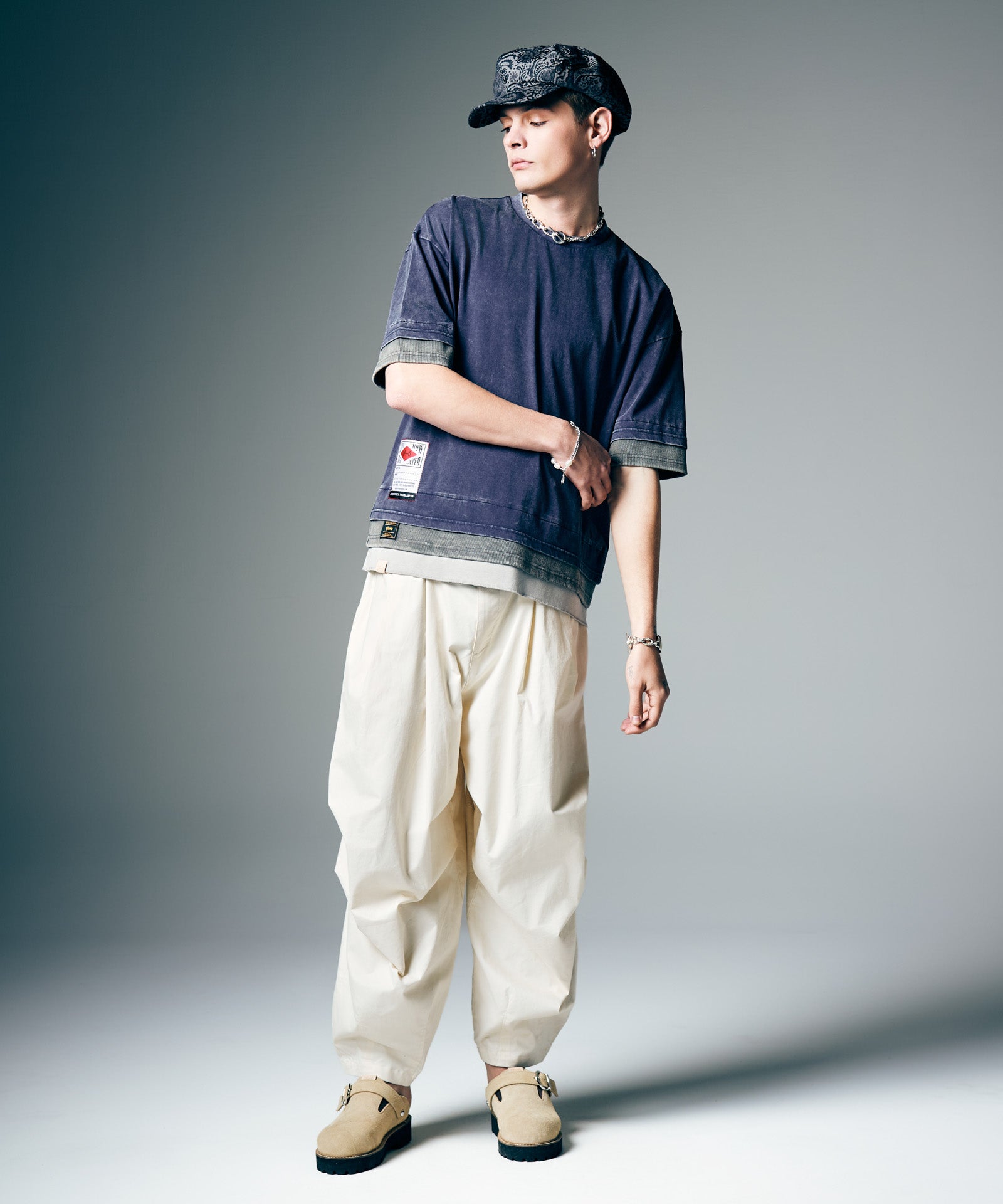 GB0226/P10 : Knee Tuck Color Pants / ニータックカラーパンツ