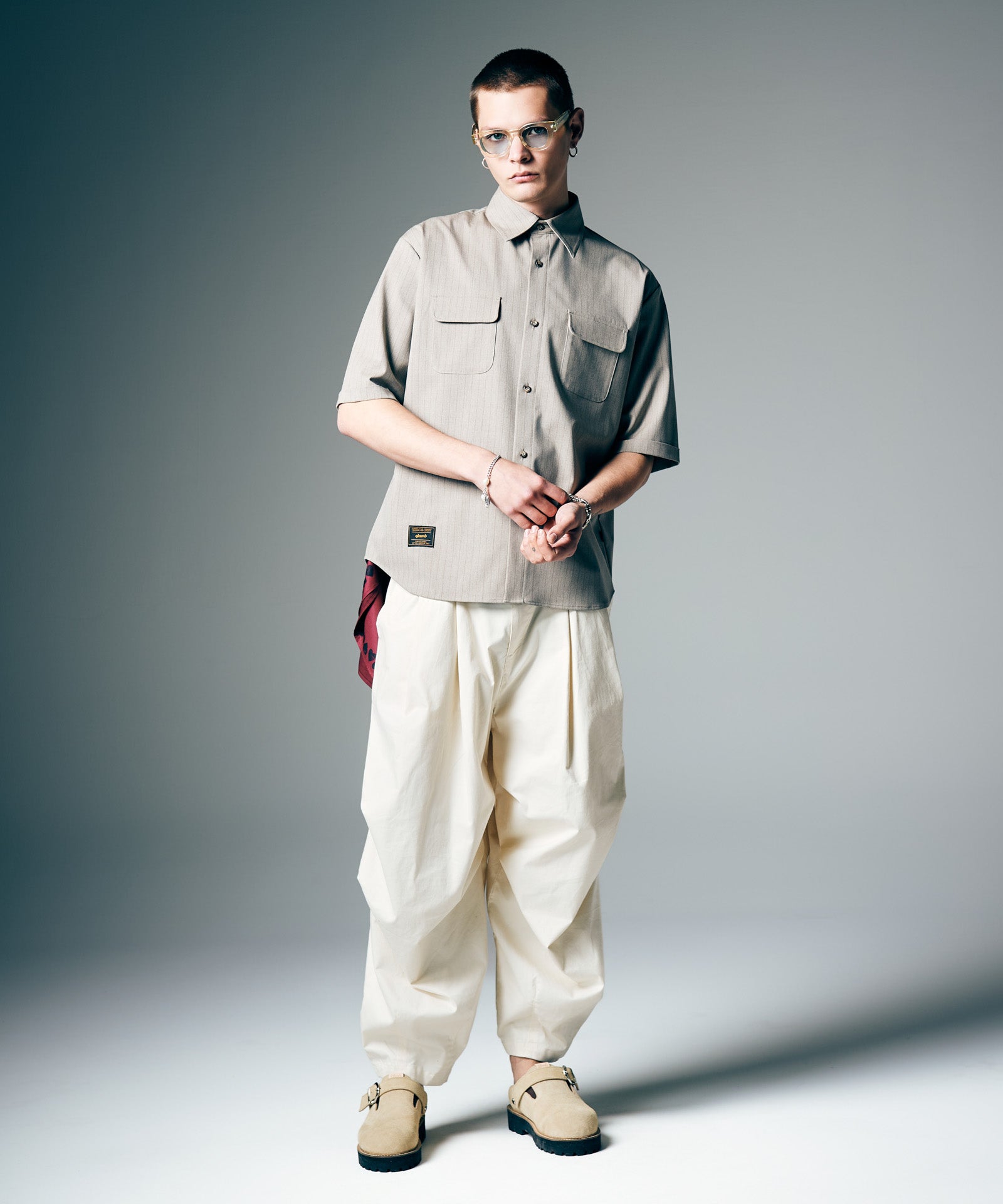 GB0226/P10 : Knee Tuck Color Pants / ニータックカラーパンツ