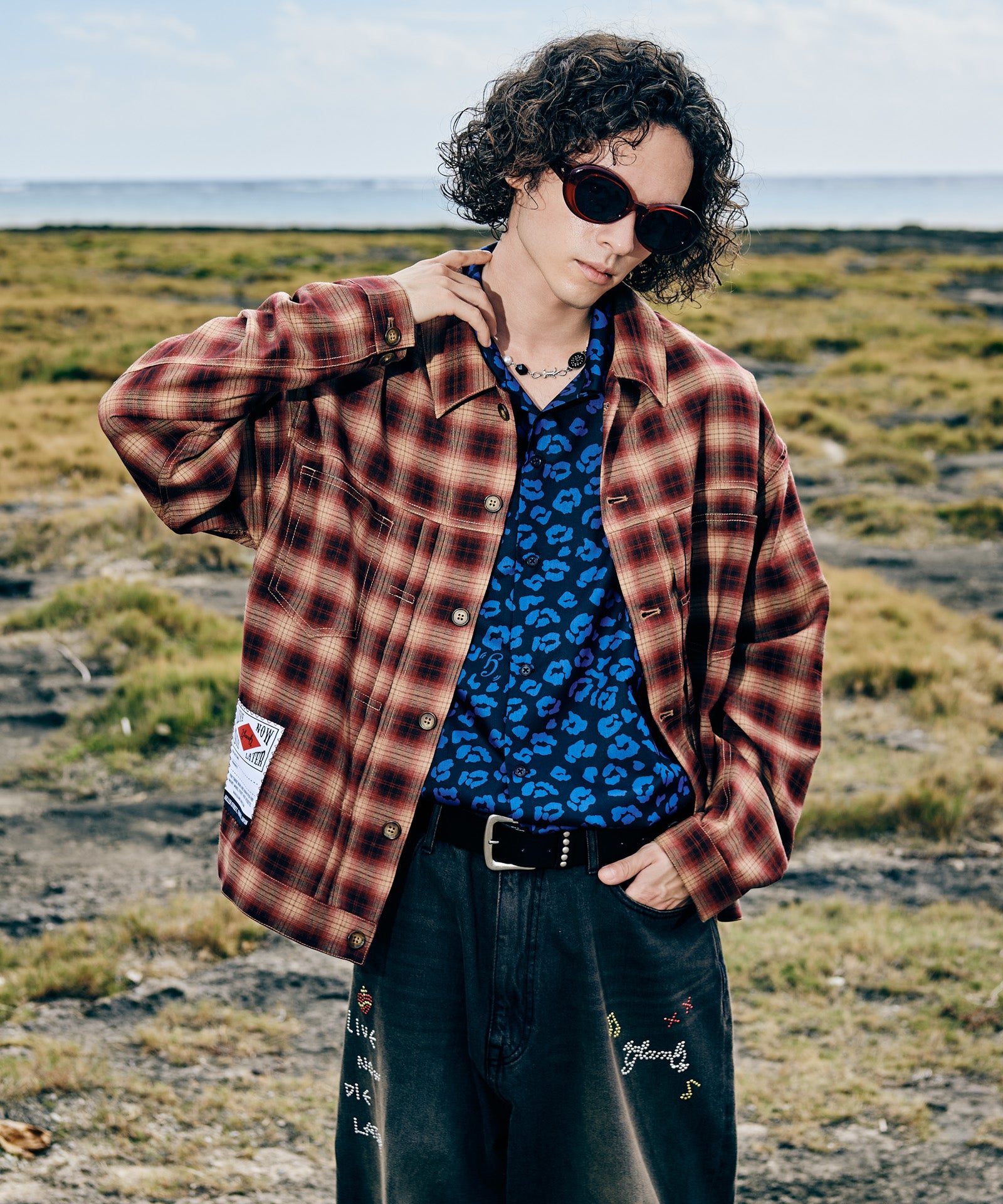 GB0226/SH07 : Leopard Open Collar Shirt / レオパードオープンカラー