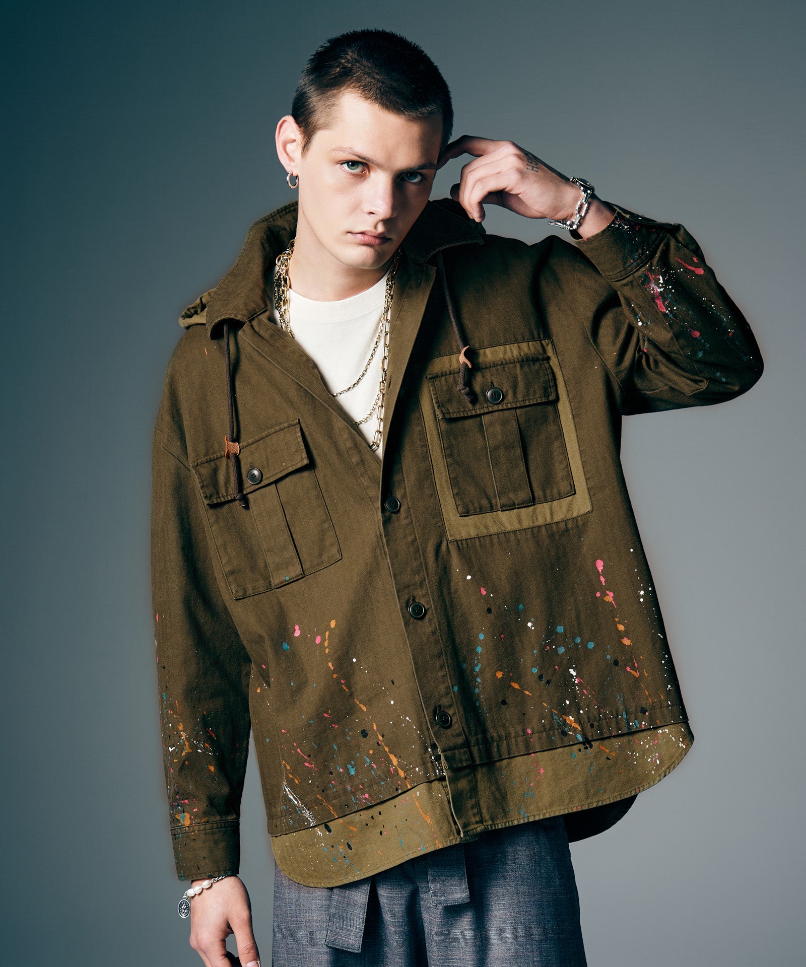 Remake Hood Military Shirt / リメイクフードミリタリーシャツ