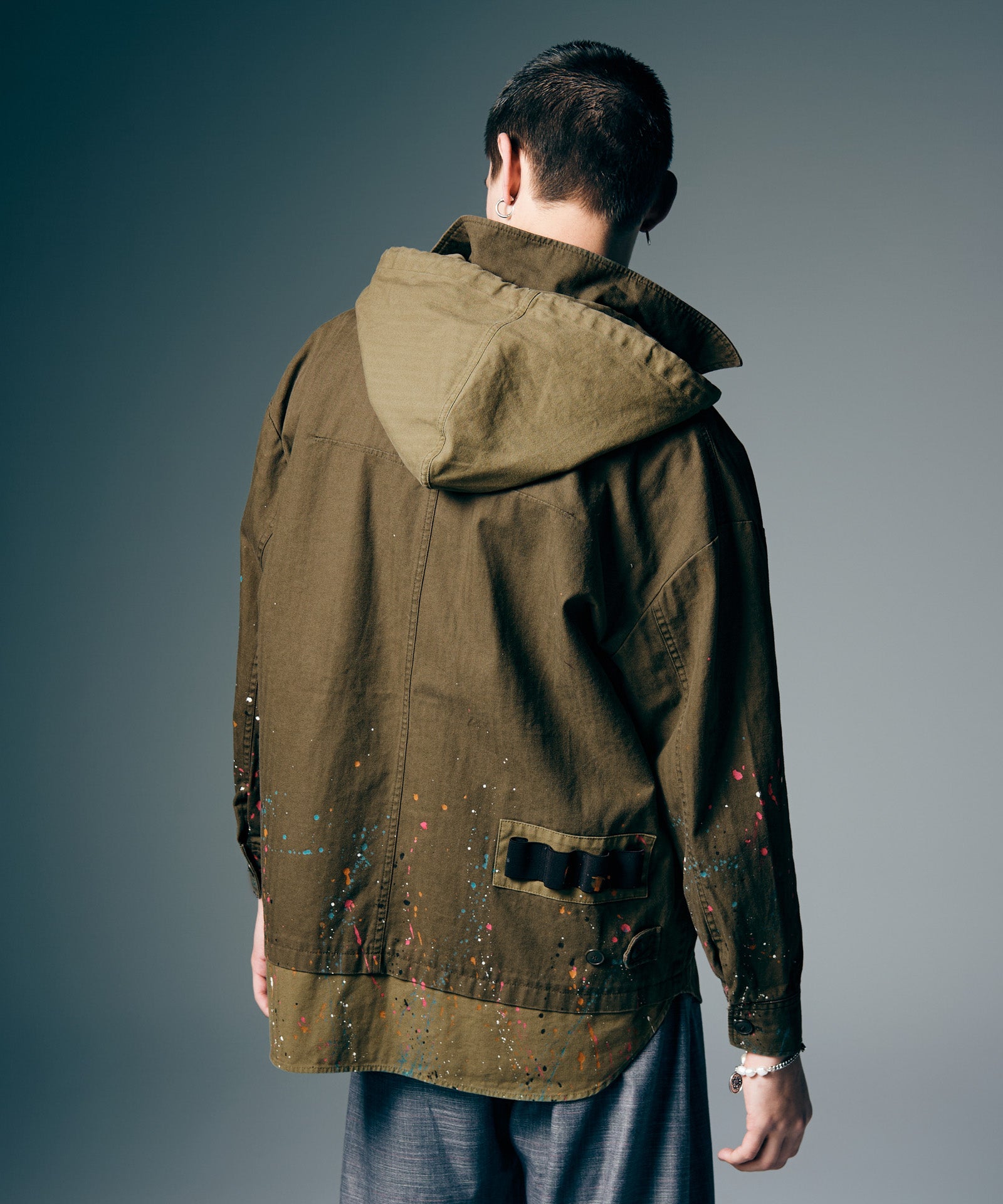 GB0226/SH02 : Remake Hood Military Shirt / リメイクフード