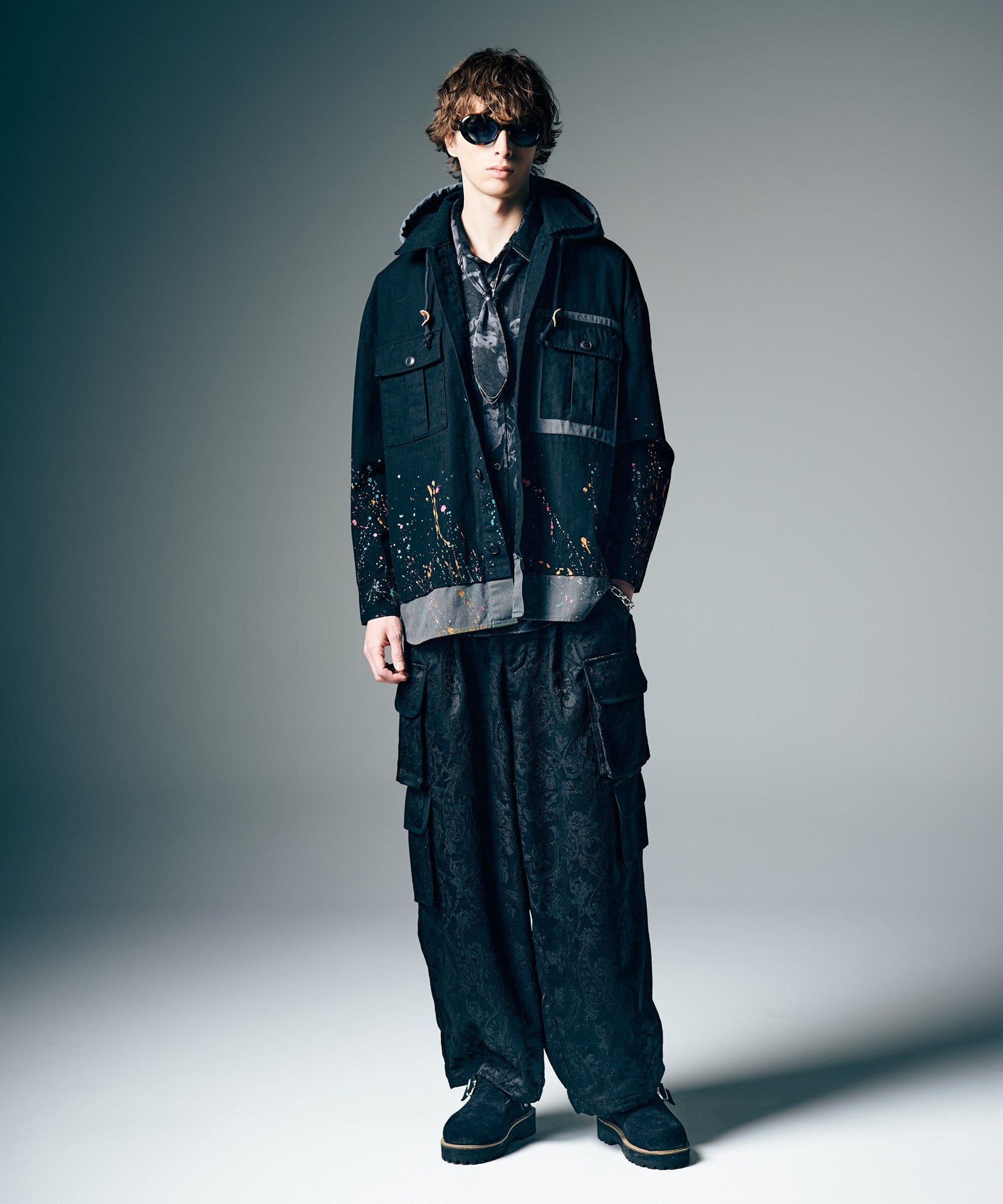GB0226/SH02 : Remake Hood Military Shirt / リメイクフード