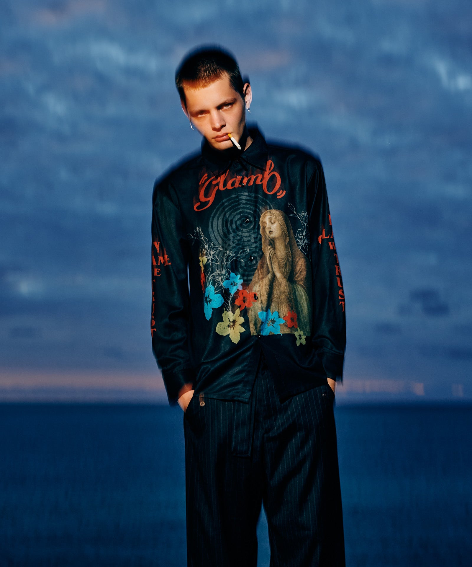 GB0226/SH03 : Prayer Flower Shirt / プレイヤーフラワーシャツ