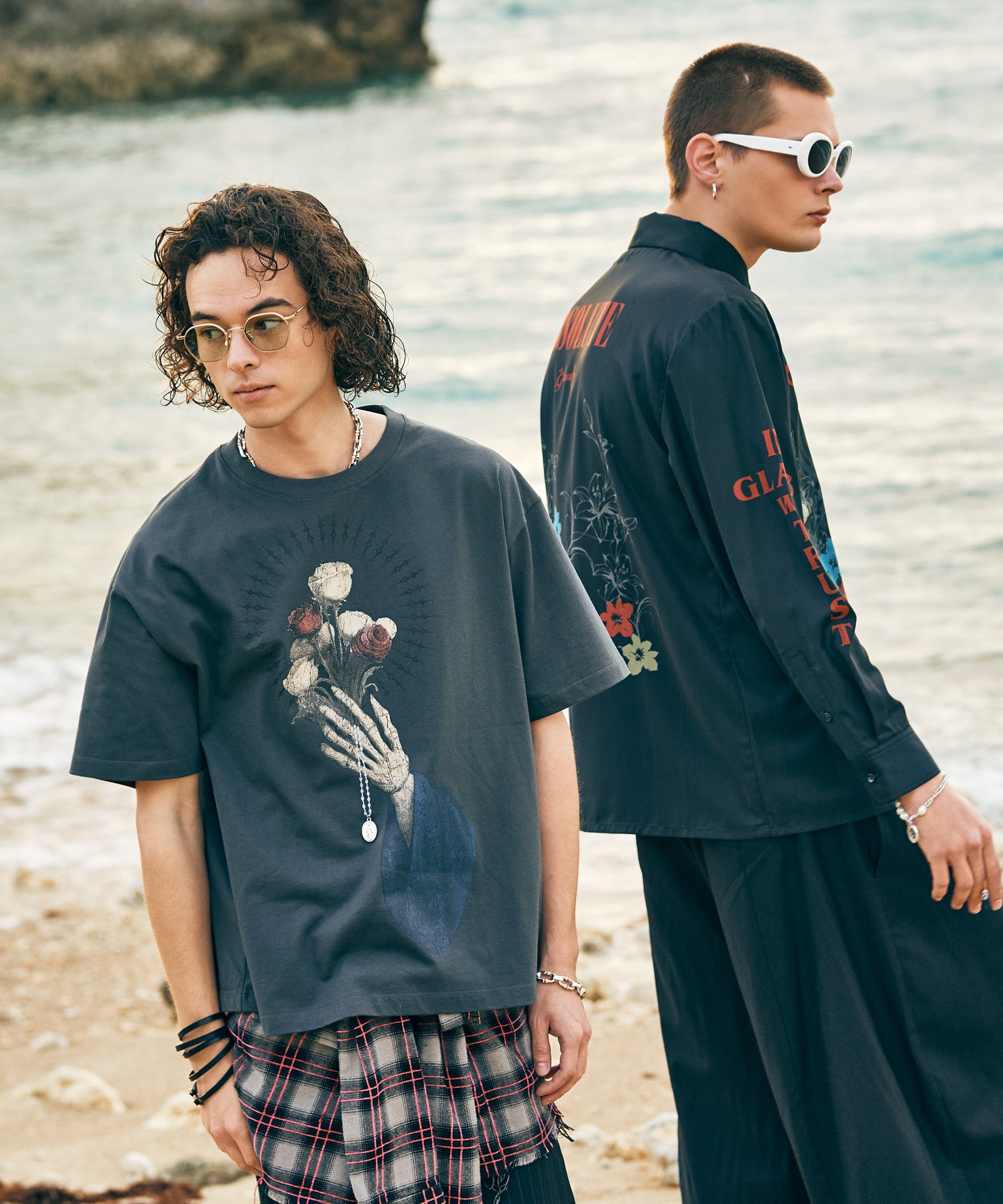 GB0226/SH03 : Prayer Flower Shirt / プレイヤーフラワーシャツ