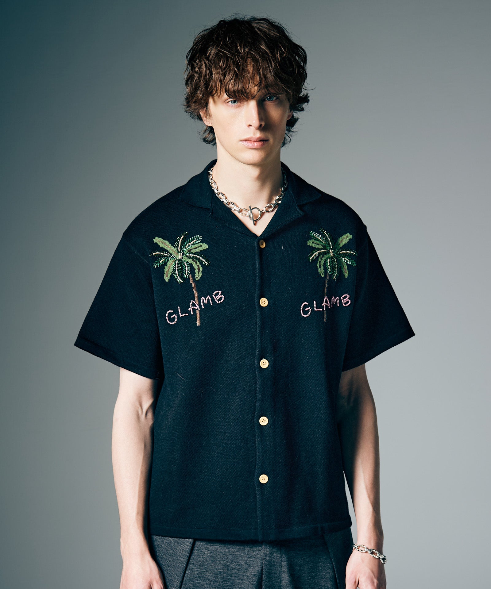 GB0226/SH04 : Resort Beads Shirt / リゾートビーズシャツ | glamb