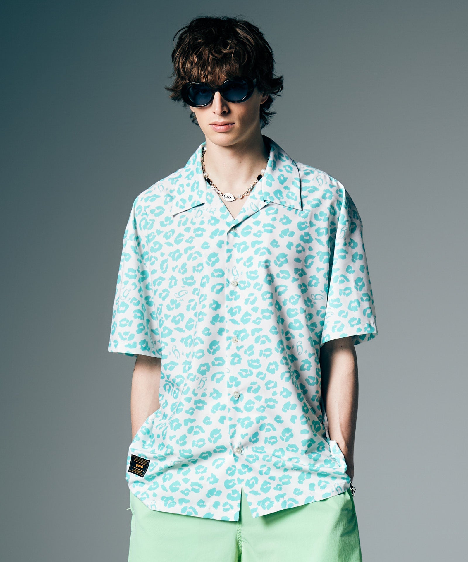GB0226/SH07 : Leopard Open Collar Shirt / レオパードオープンカラー