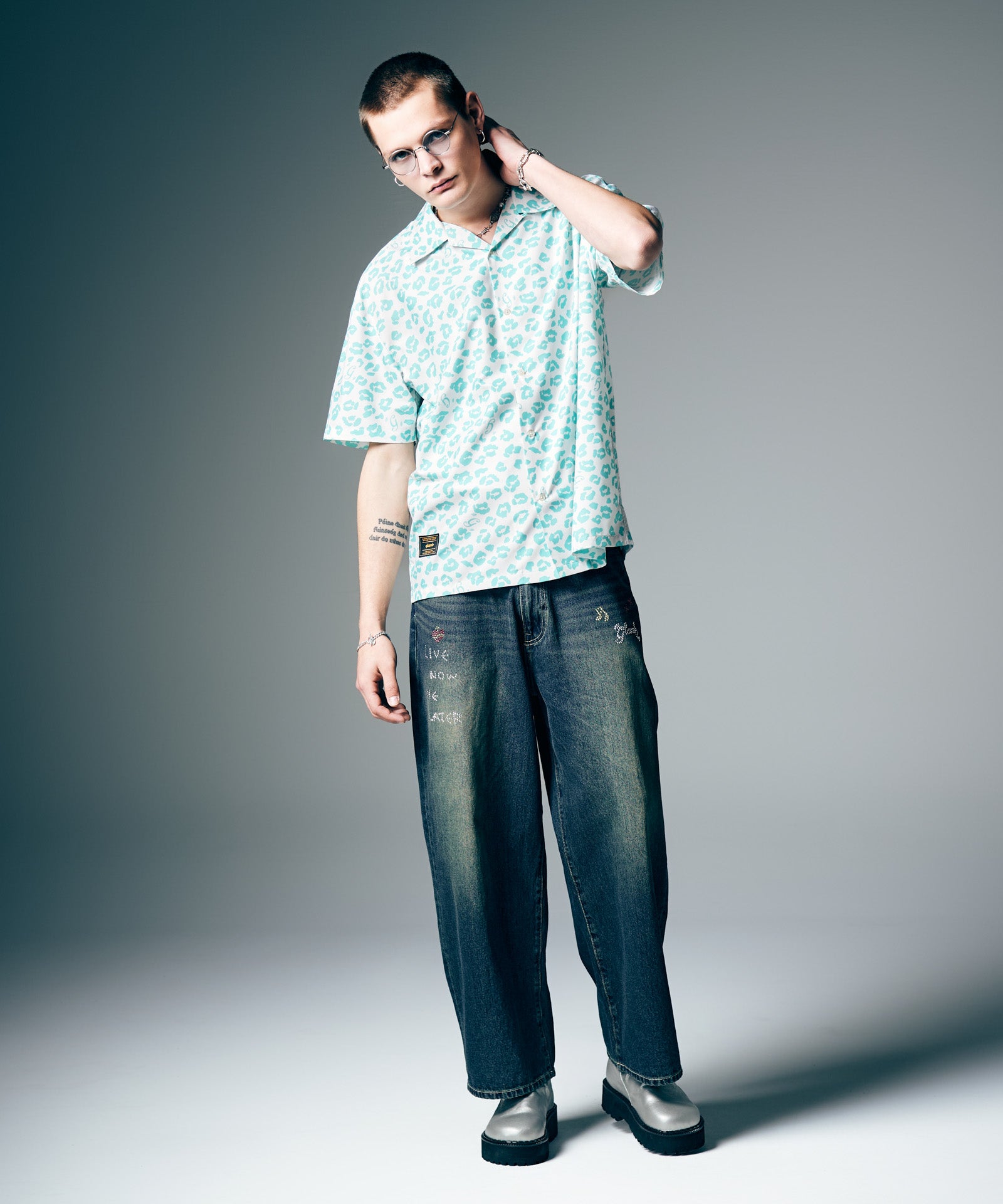 GB0226/SH07 : Leopard Open Collar Shirt / レオパードオープンカラー
