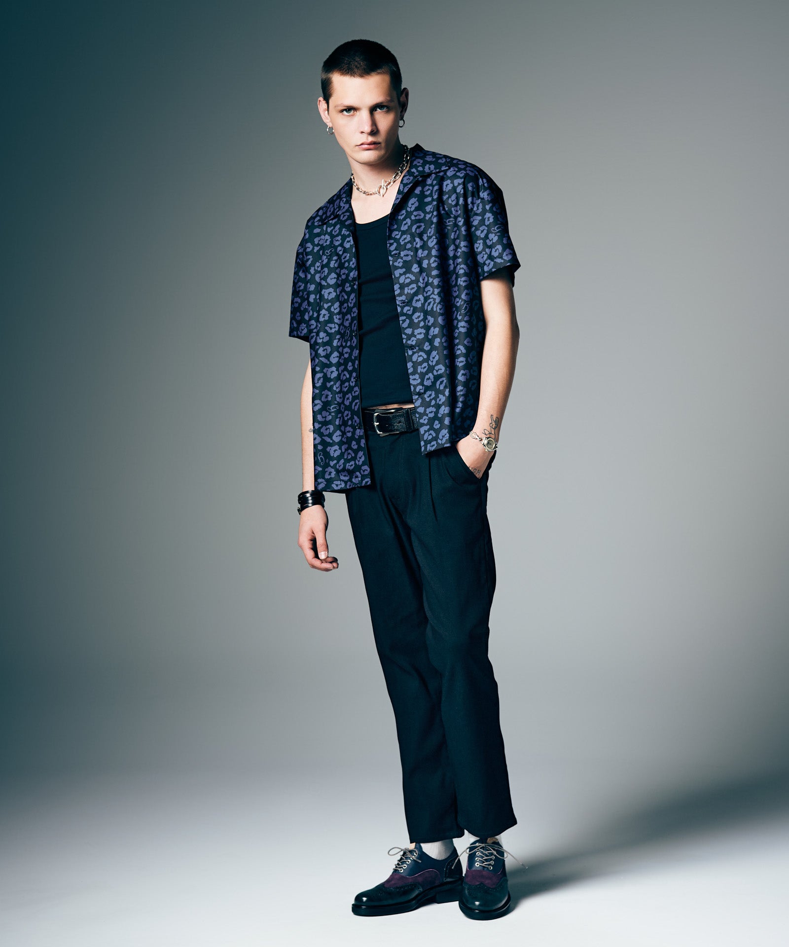 GB0226/SH07 : Leopard Open Collar Shirt / レオパードオープンカラー