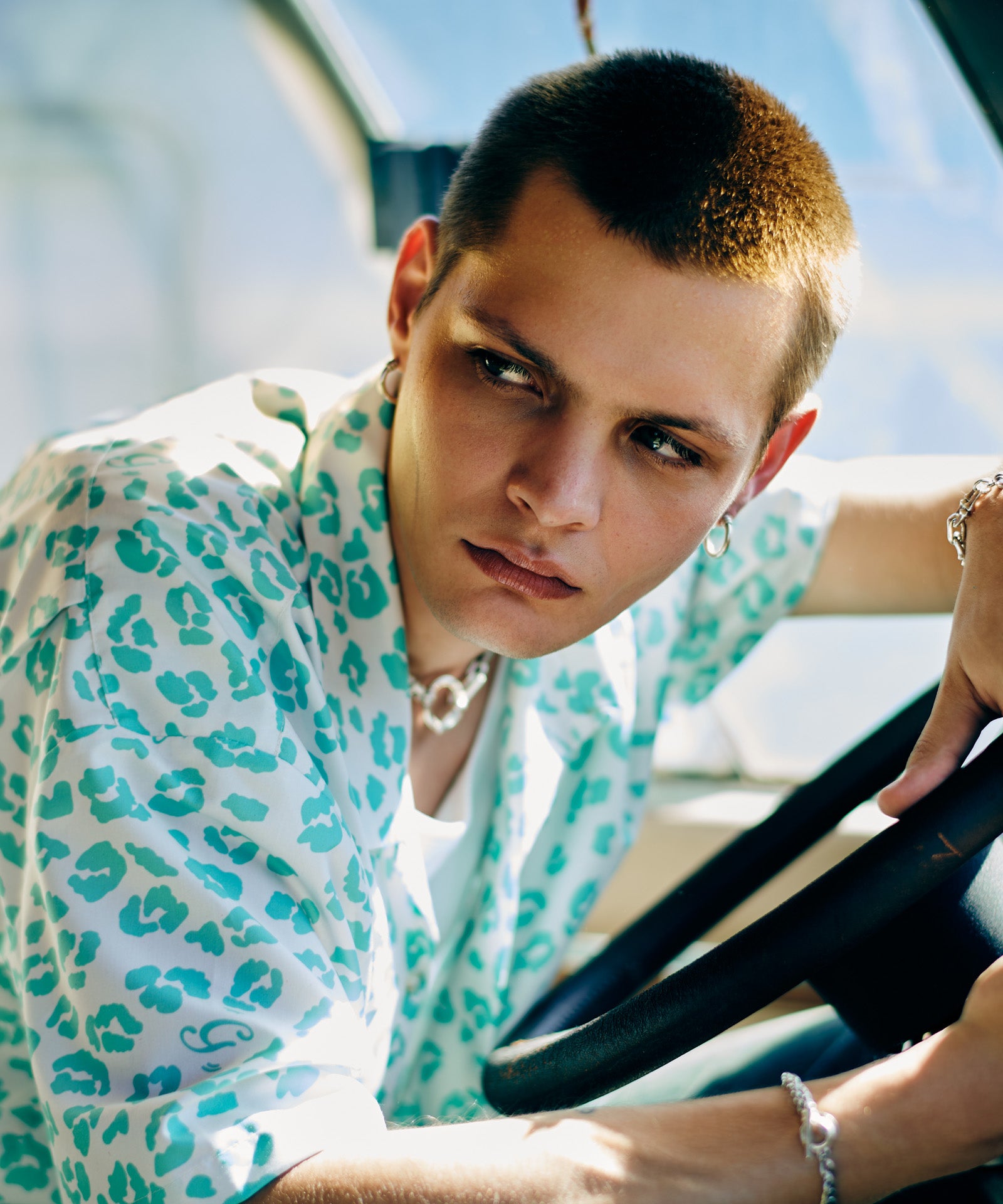 GB0226/SH07 : Leopard Open Collar Shirt / レオパードオープンカラー