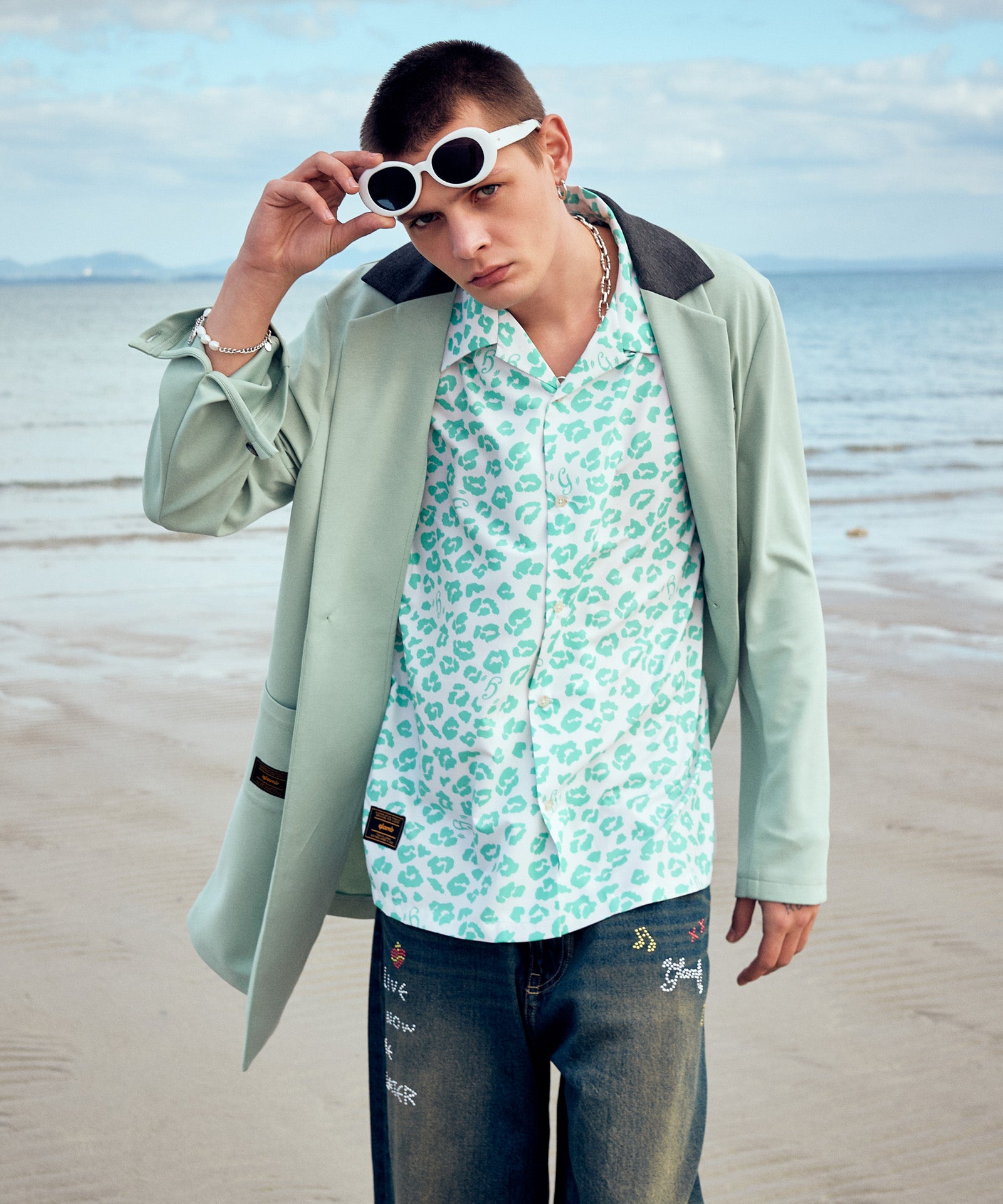 GB0226/SH07 : Leopard Open Collar Shirt / レオパードオープンカラー