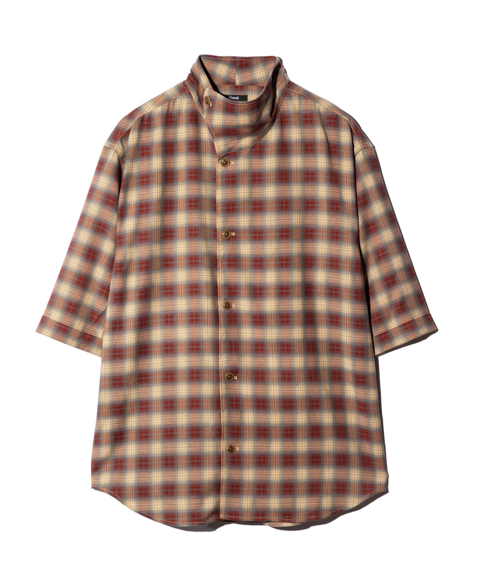 GB0226/SH08 : Stand Collar Check Shirt / スタンドカラーチェック