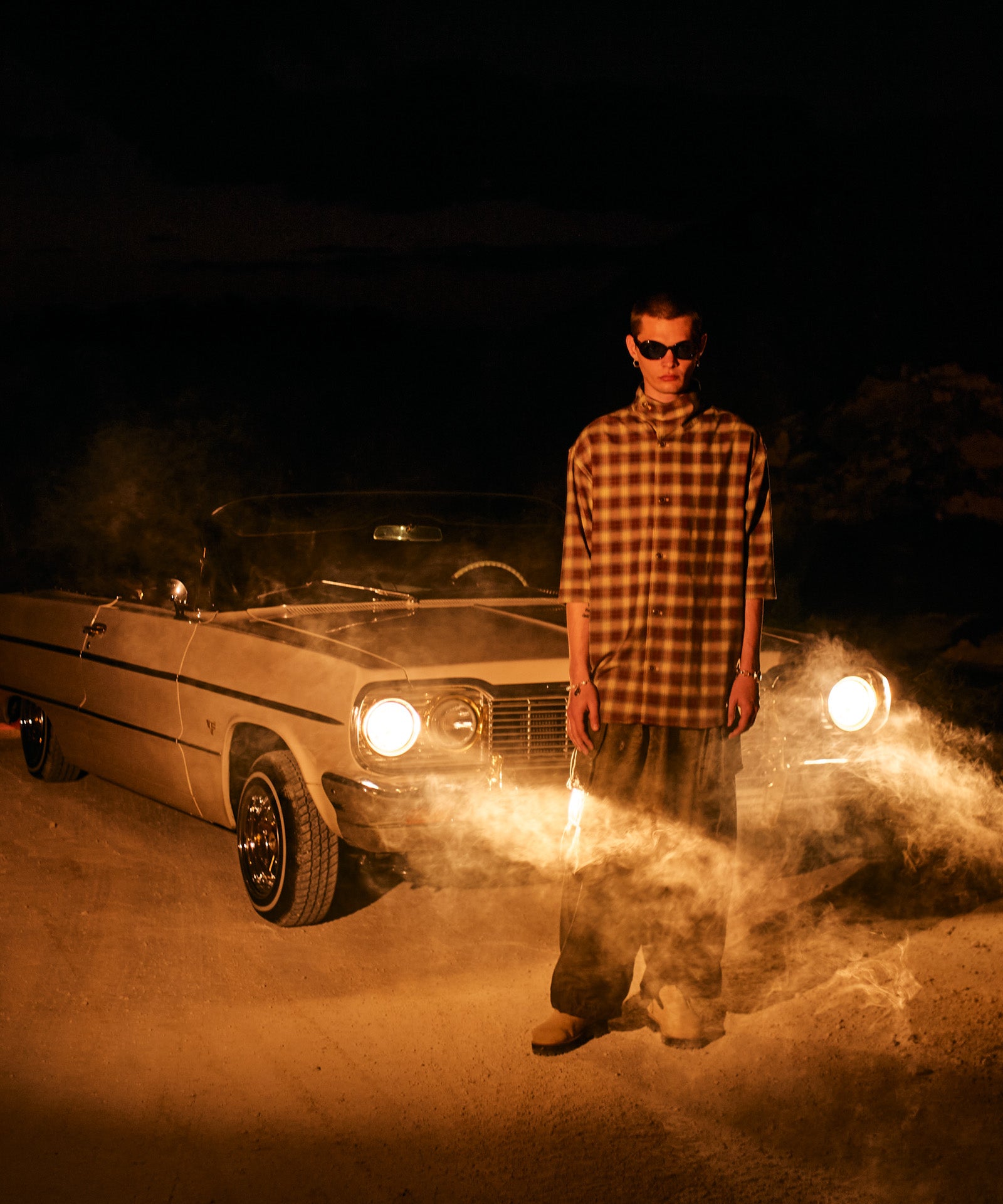 GB0226/SH08 : Stand Collar Check Shirt / スタンドカラーチェック