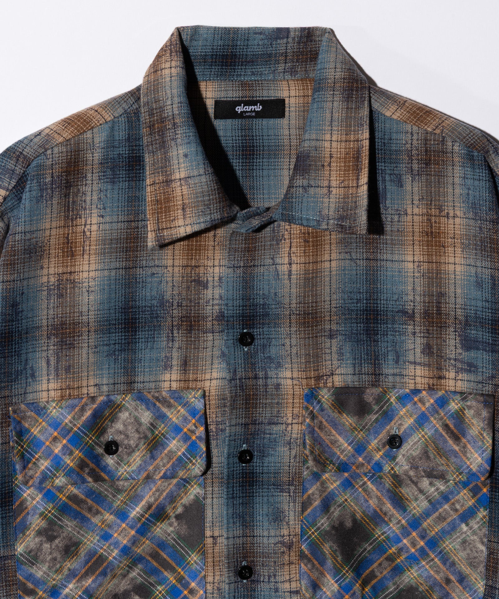 GB0226/SH09 : Grunge Stain Check Shirt / グランジステインチェック