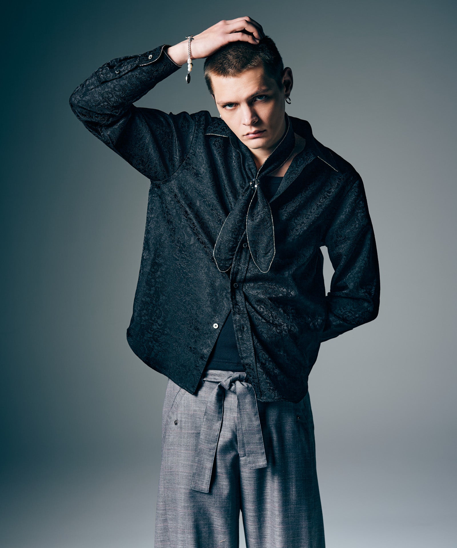 GB0226/SH10 : Studs Line Shirt / スタッズラインシャツ | glamb