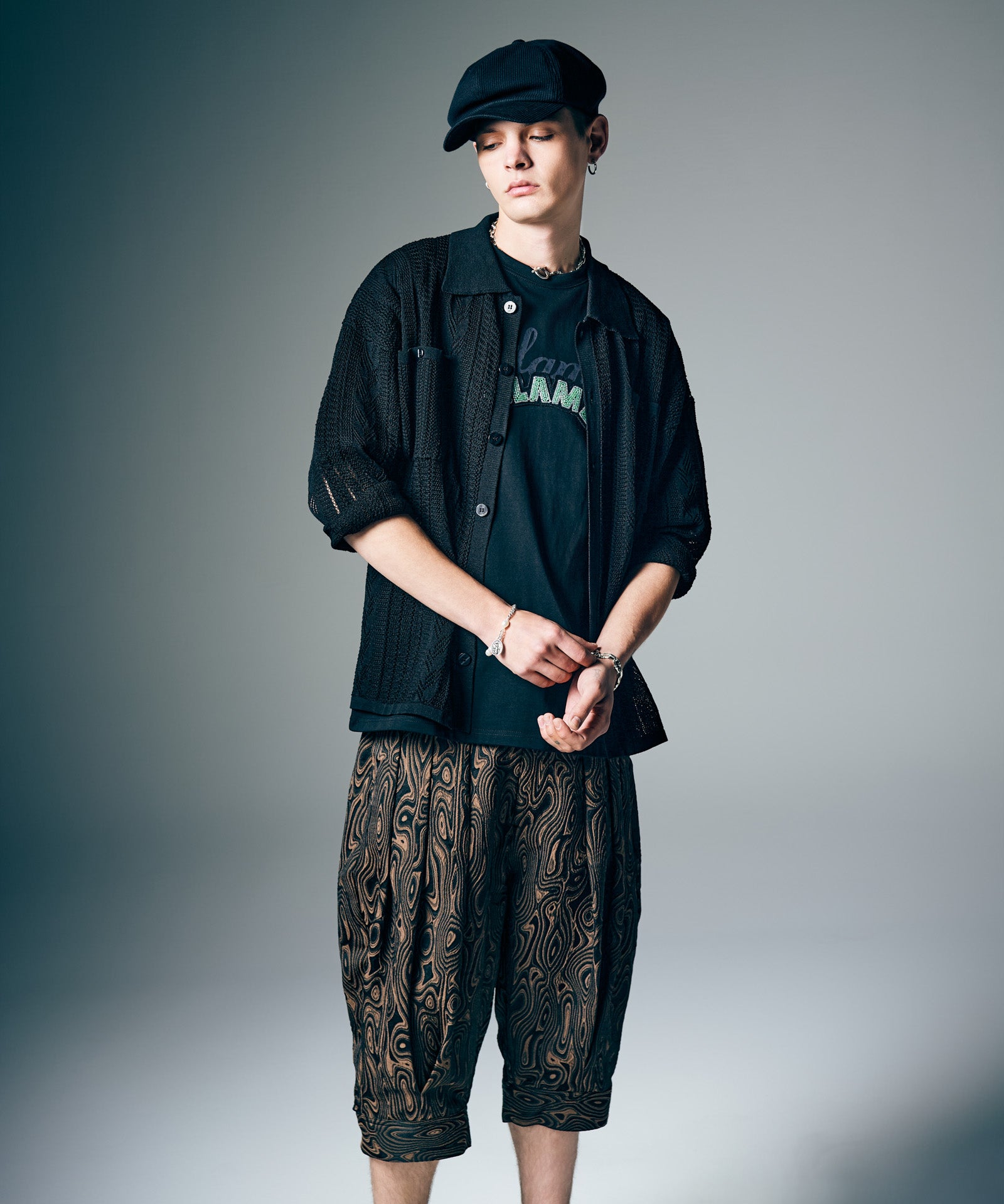 GB0226/SH12 : Openwork Knit Shirt / オープンワークニットシャツ