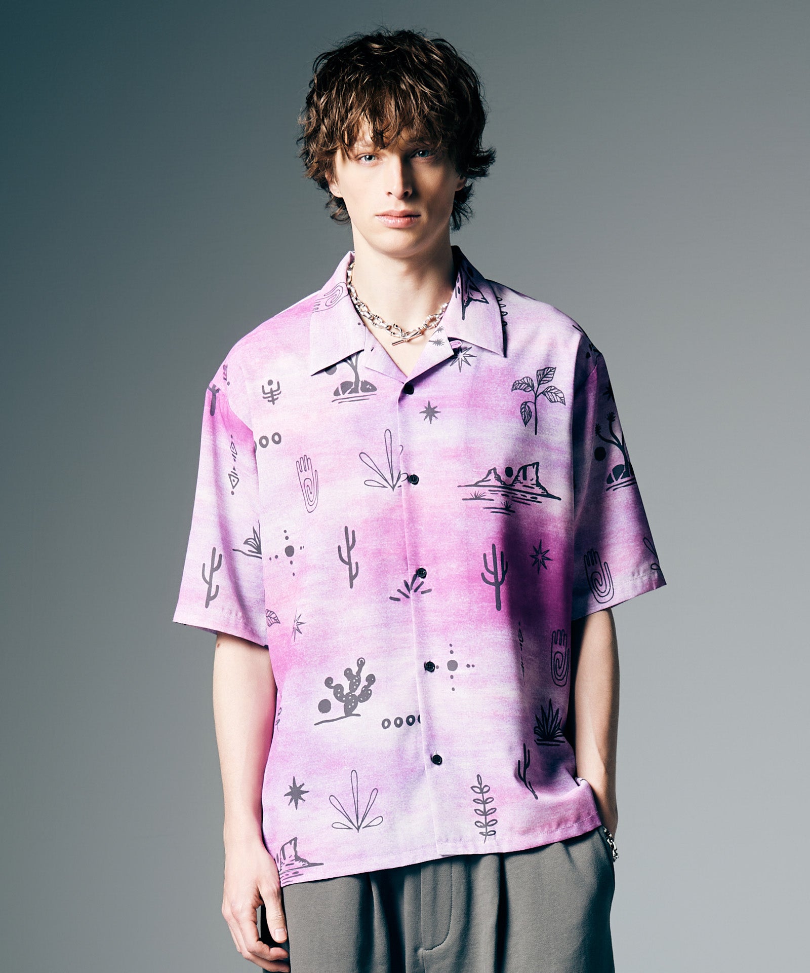 GB0226/SH13 : Abstract Hawaiian Shirt / アブストラクトハワイアン