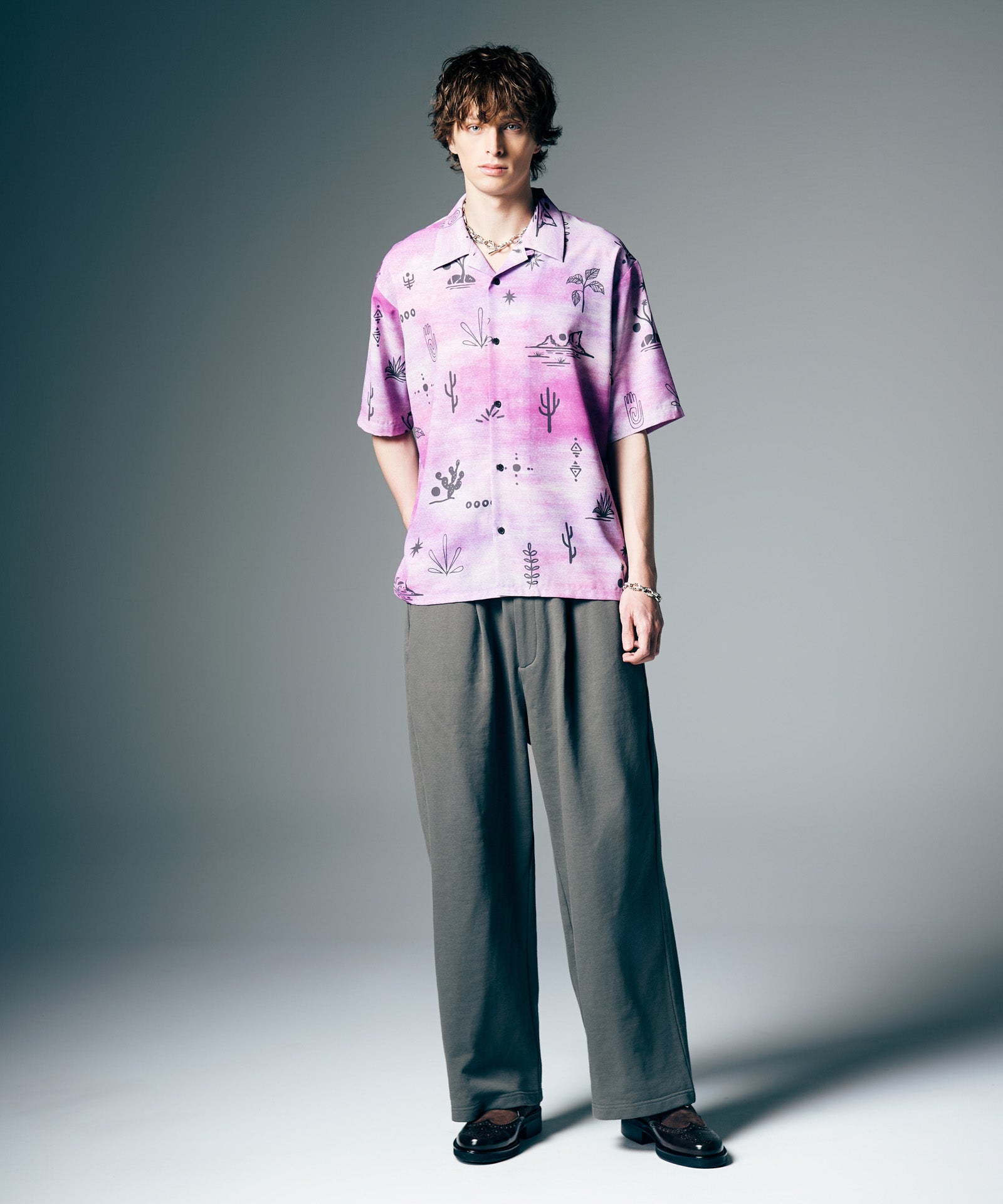 GB0226/SH13 : Abstract Hawaiian Shirt / アブストラクトハワイアン