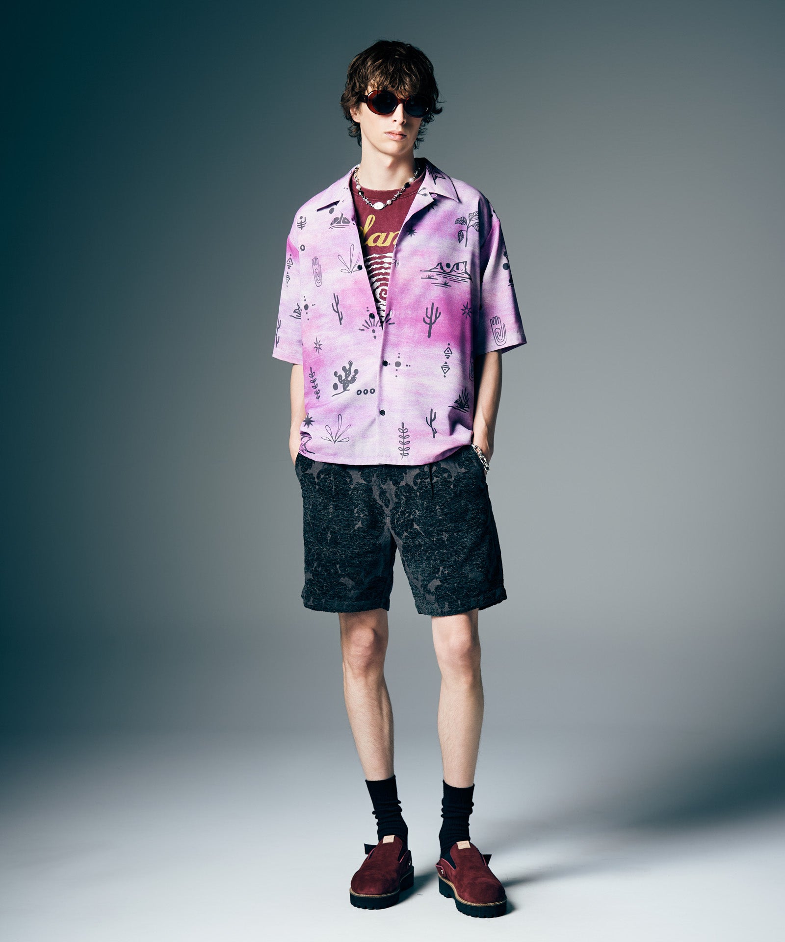GB0226/SH13 : Abstract Hawaiian Shirt / アブストラクトハワイアン