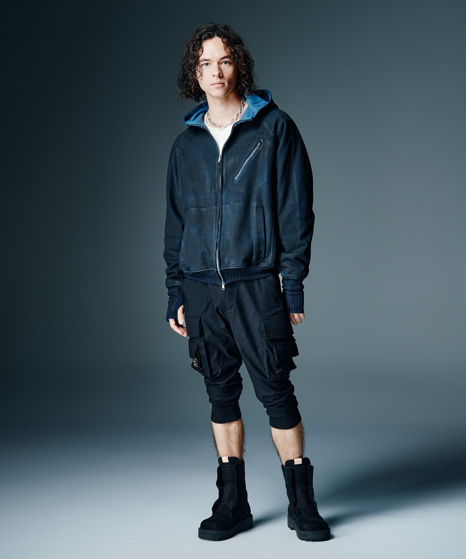GB0326/AC01 : Denim Combination Outdoor Boots / デニム