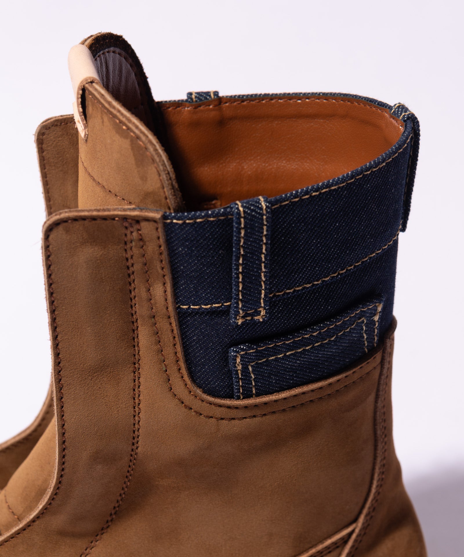 glamb リブ付きデニム GB0326/AC01 : Denim Combination Outdoor Boots / デニム