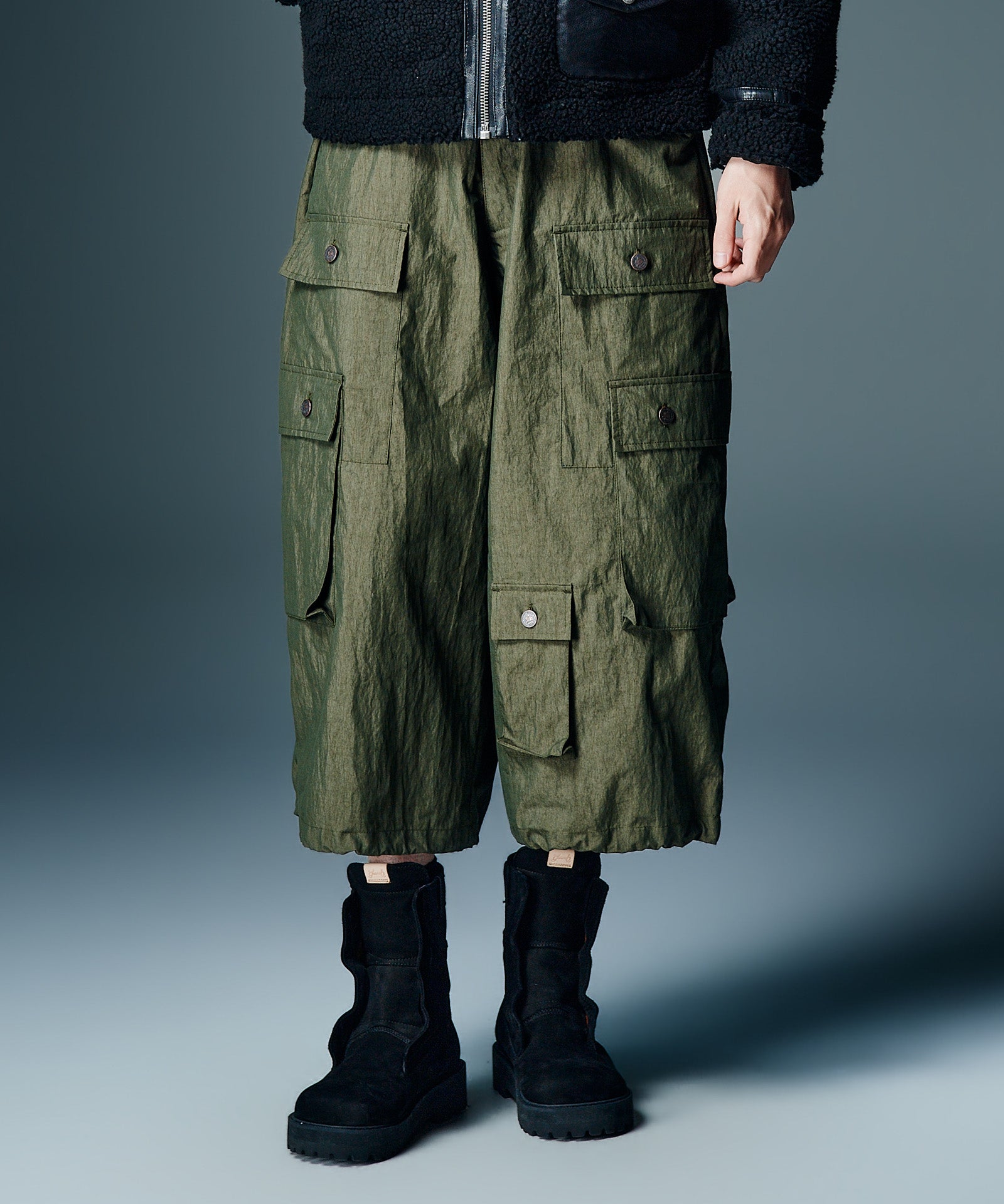 GB0326/AC01 : Denim Combination Outdoor Boots / デニム