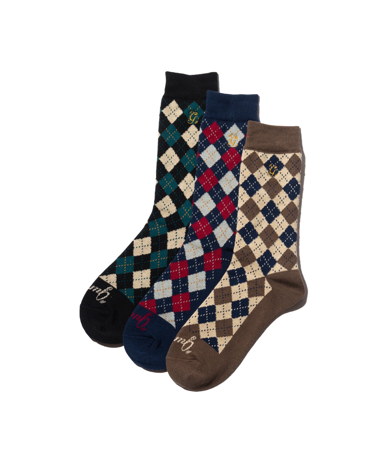 Atlast&co アーガイルソックス 3足セット GB0326/AC11 : Argyle Socks Set / アーガイルソックスセット | glamb