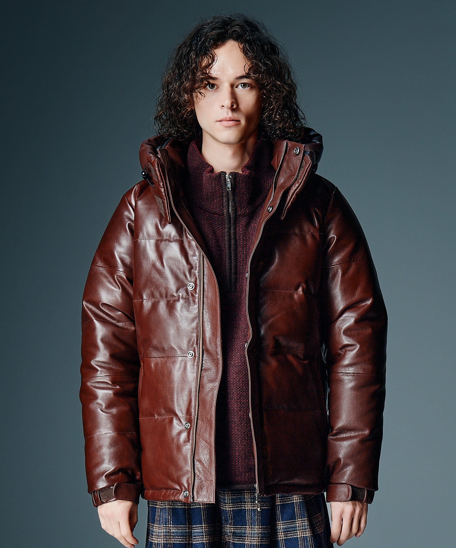 GB0326/CH01 : Signature Leather Down Jacket / シグネチャーレザー