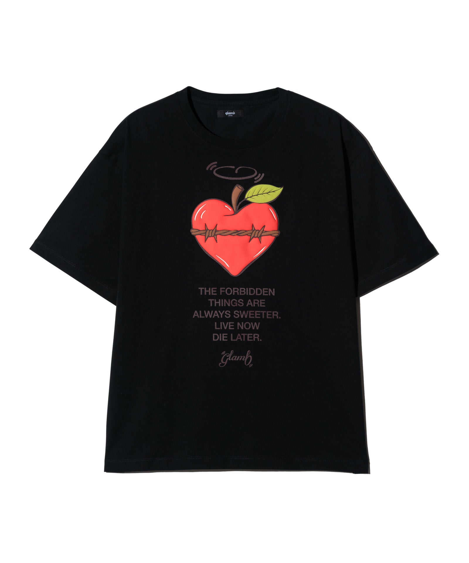 ☆Glam Lips☆エンブロイダリーハートシェイプTシャツ☆ GRANCY】Damage HeartEmbroidery Halfsleeve Tee / ダメージ ハート