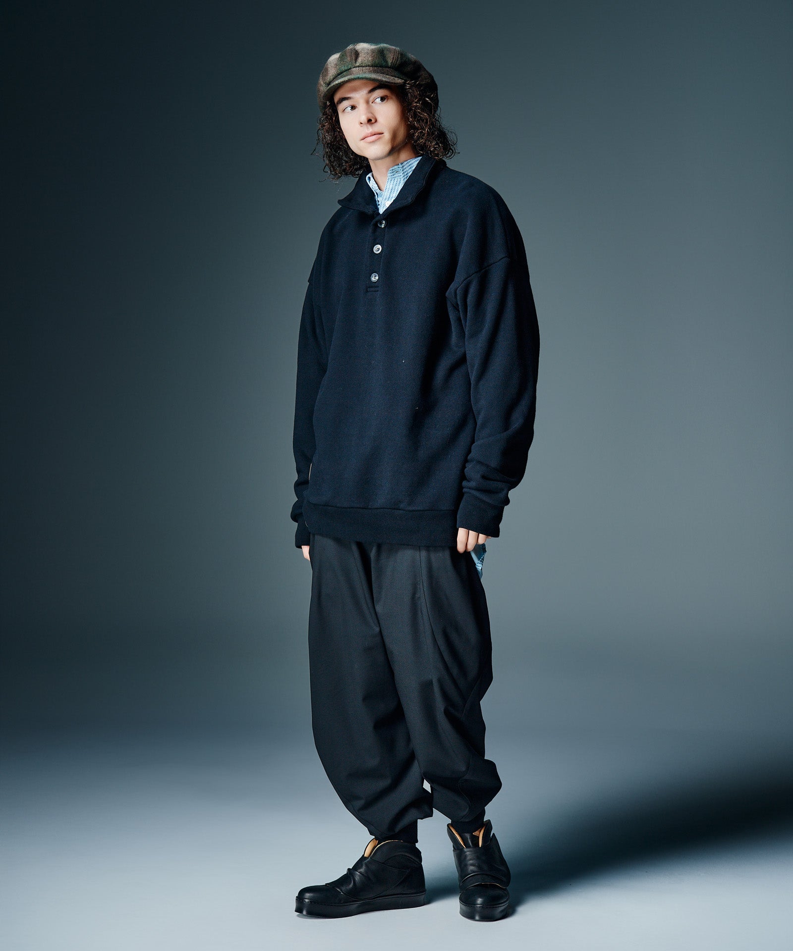 GB0326/CS16 : Henley High Neck Sweat / ヘンリーハイネック
