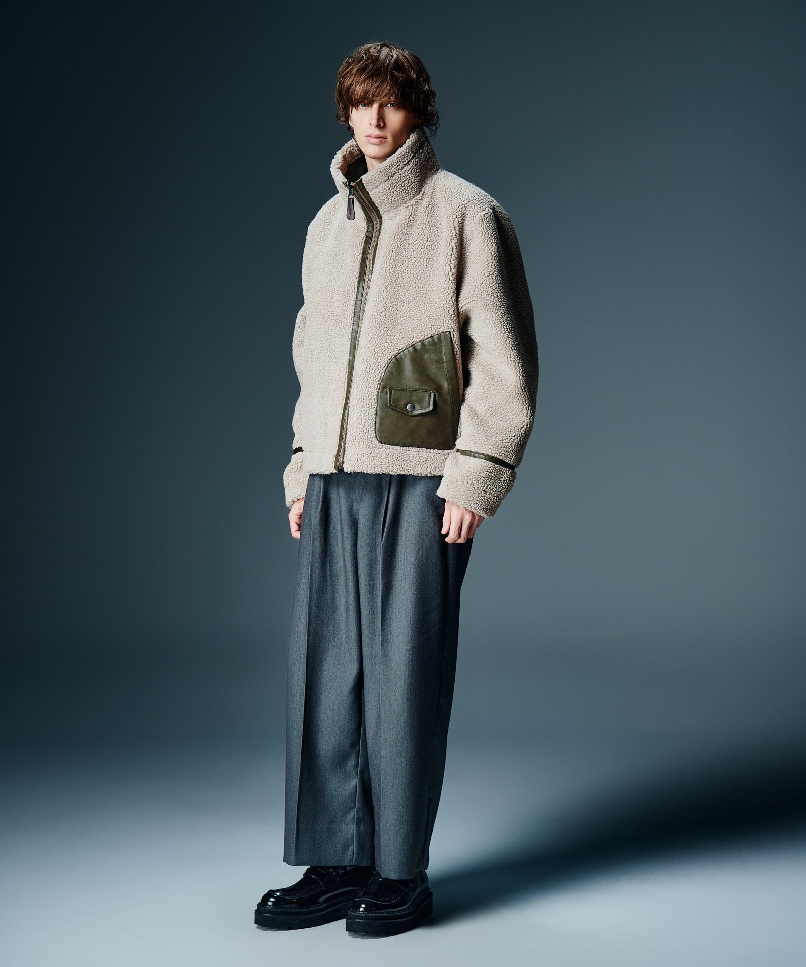 GB0326/JKT08 : Synth Mouton Reversible Jacket / シンセムートン