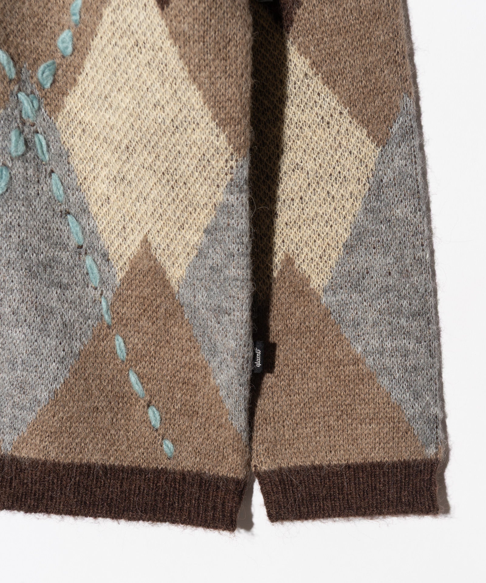 GB0326/KNT01 : Beadswork Argyle Cardigan / ビーズワークアーガイル