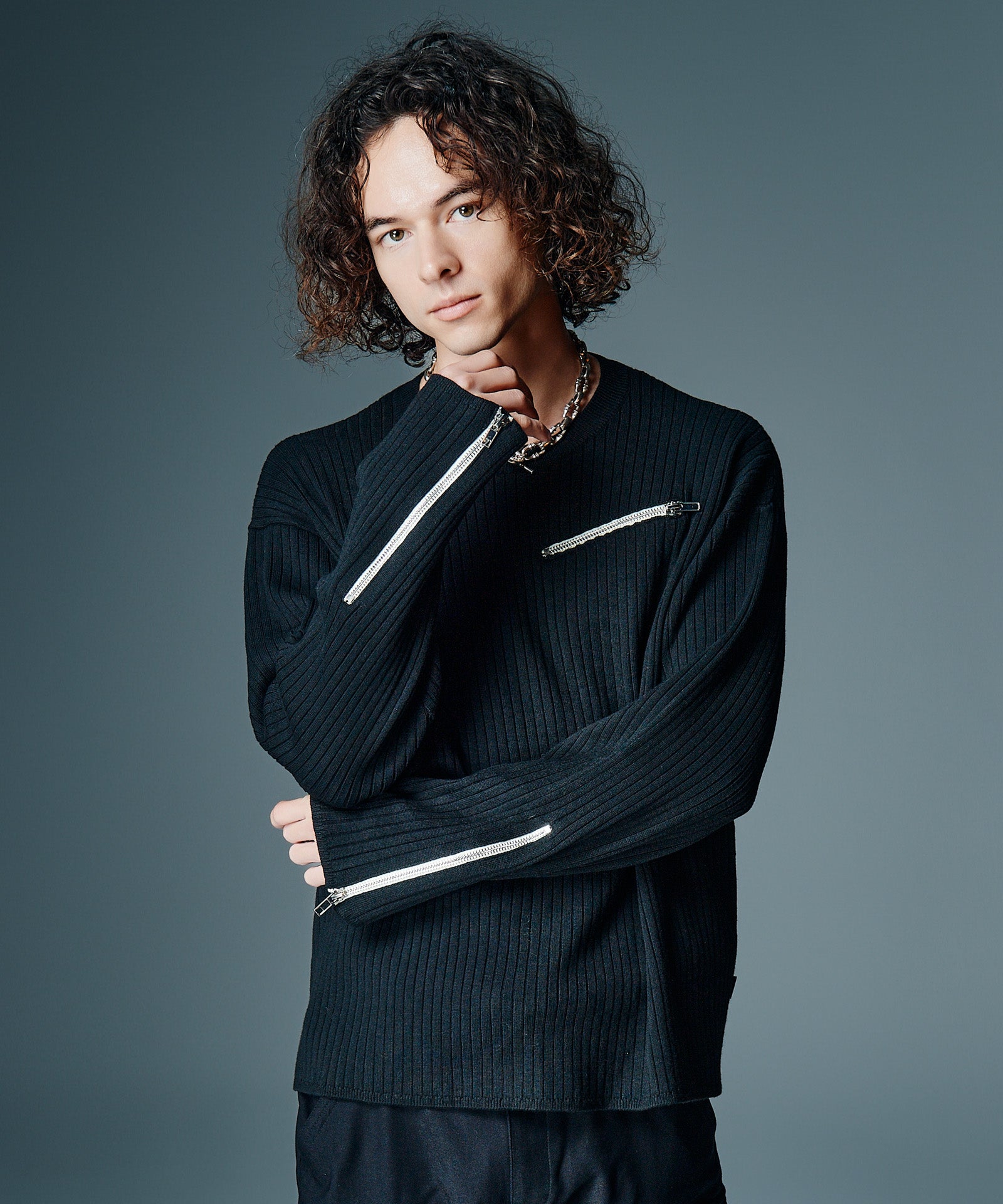 Zip Rib Knit / ジップリブニット