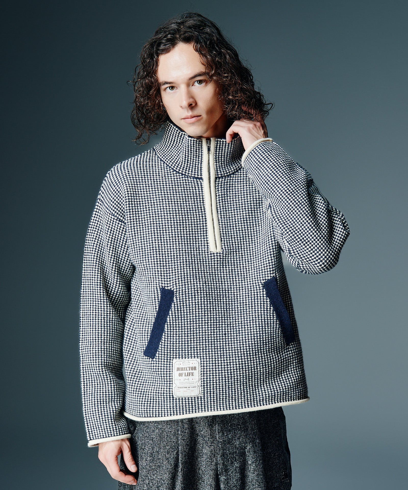 グッドグリーフ Border Zip Knit TOP ハーフジップニット GB0326/KNT05 : High Neck Half Zip Knit / ハイネックハーフジップ
