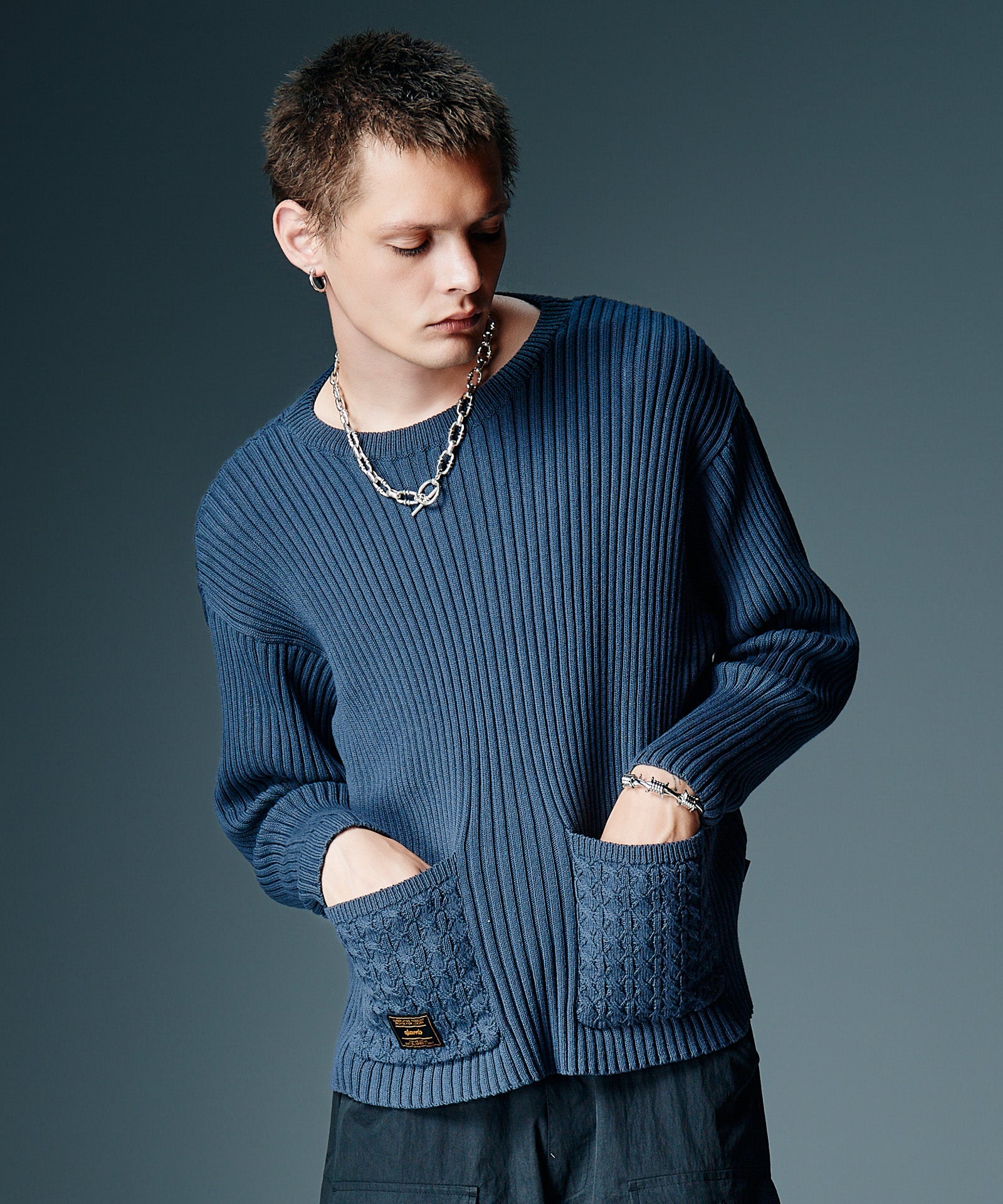 GB0326/KNT08 : Additional Pocket Rib Knit / アディショナルポケット