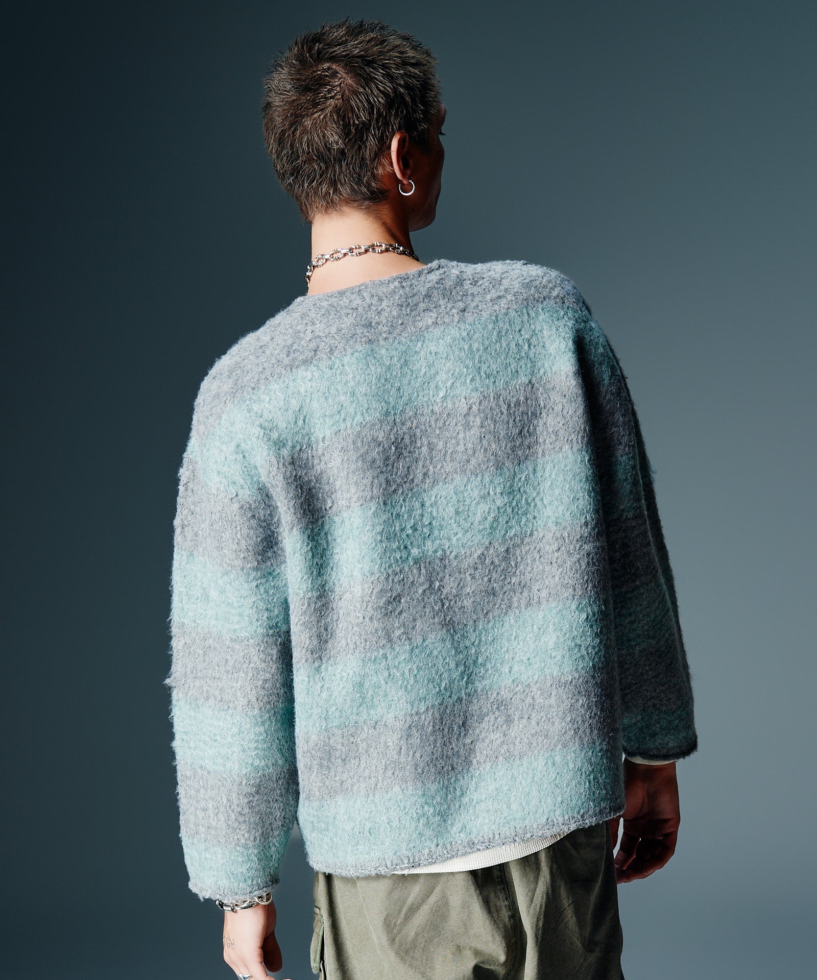 FURKNIT ニット 完売 Beige Detachable Fox Fur Trimmed Ribbed Knit Sweater– Beyazura.com