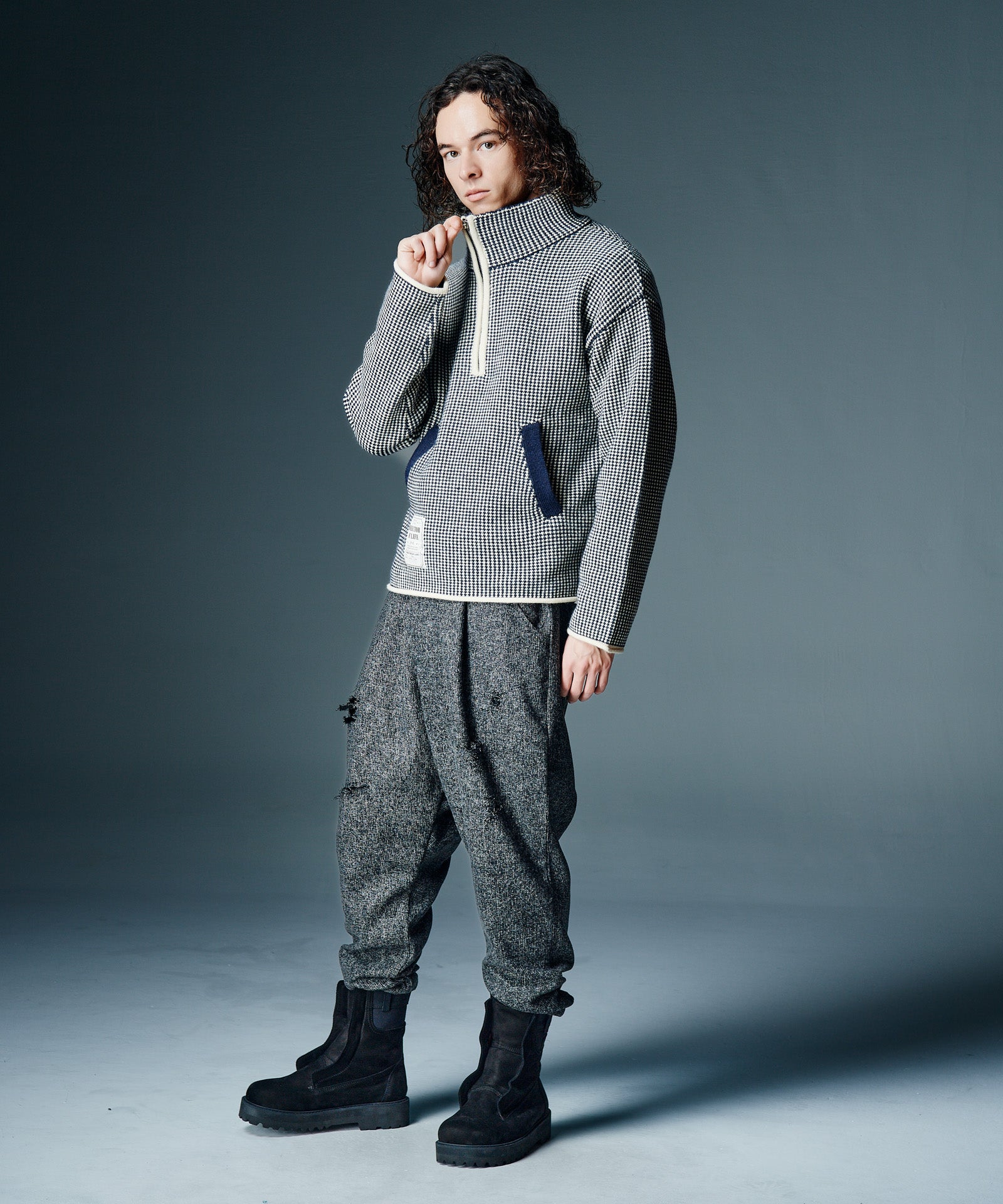 GB0326/P05 : Tweed Jogger Pants / ツイードジョガーパンツ | glamb