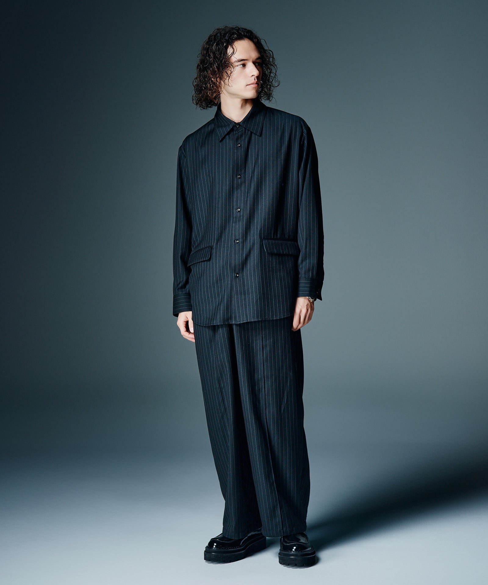 GB0326/P10 : Suit Fabric Baggy Pants / スーツファブリックバギー