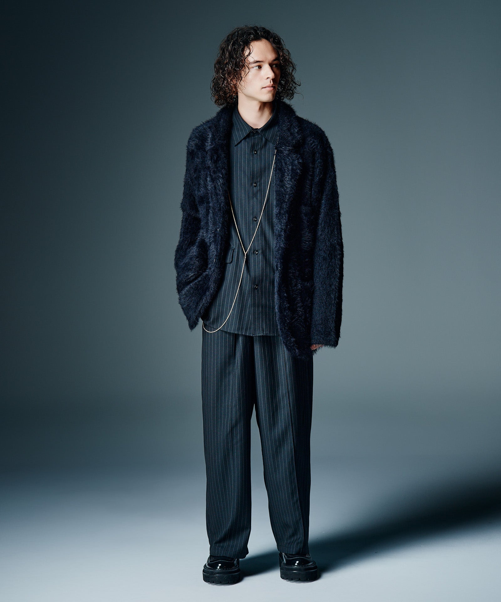 GB0326/SH05 : Suit Fabric Oversize Shirt / スーツファブリック